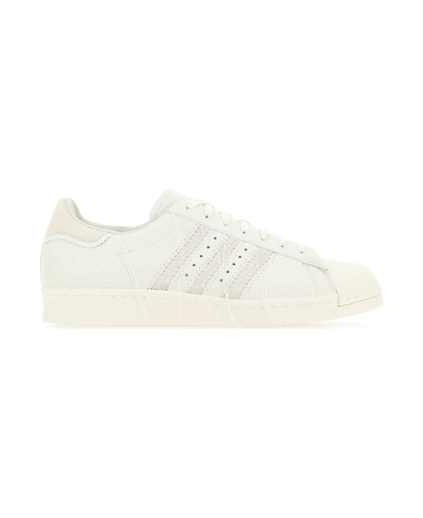 Y-3 Ivory Leather Y-3 Superstar Sneakers - OFFWHI スニーカー