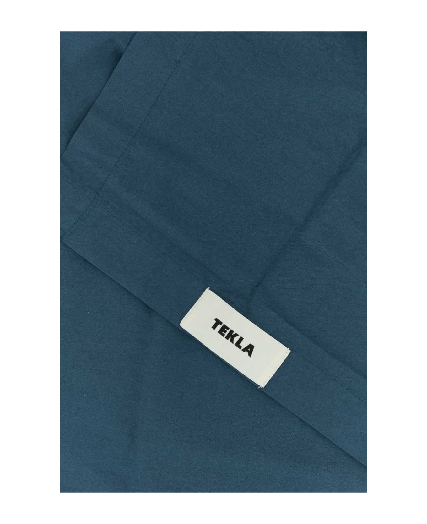 Tekla Air Force Blue Cotton Flat Sheet - MIDNIGHTBLUE