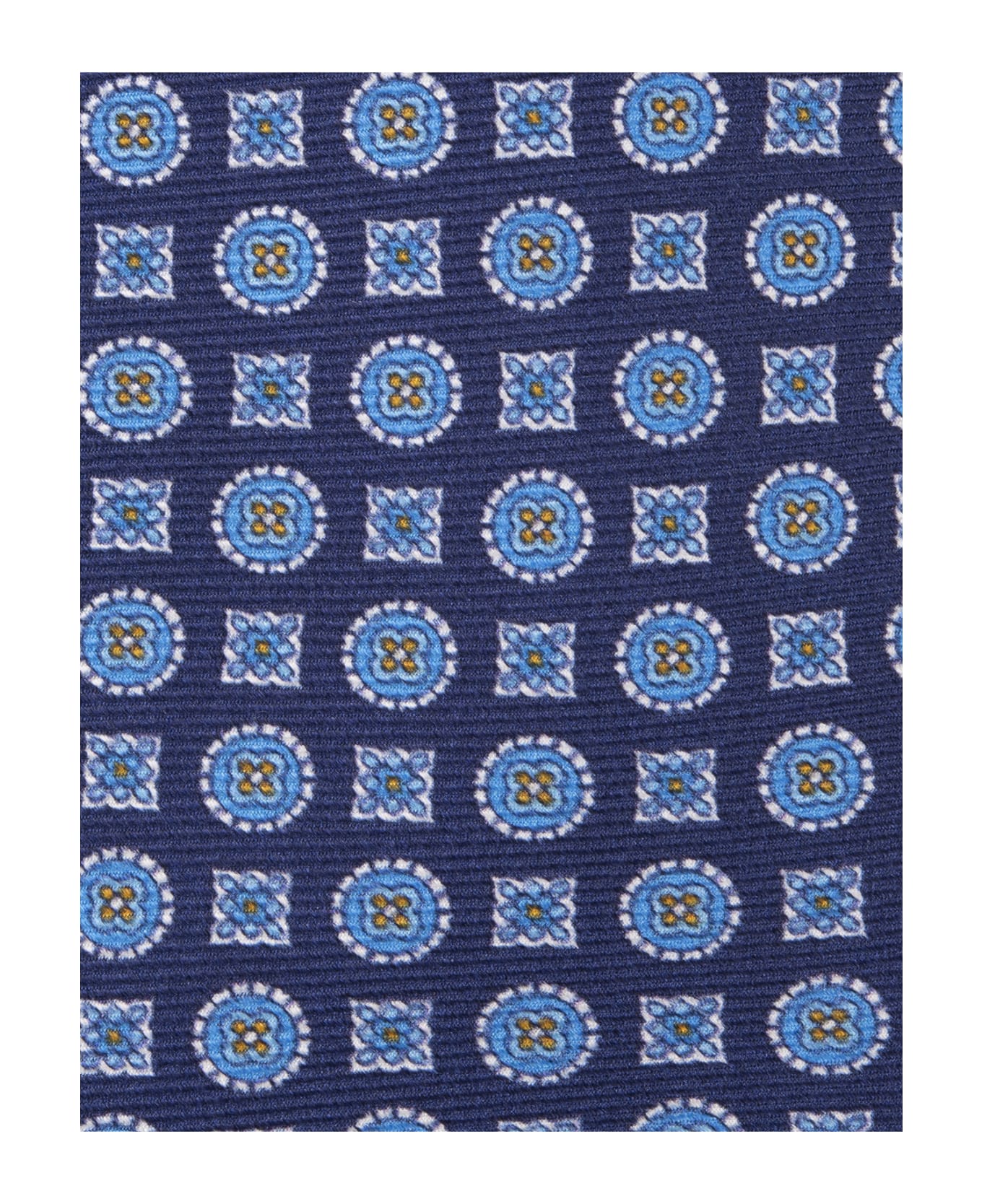 Kiton Blue Tie With Micro Pattern - Blue