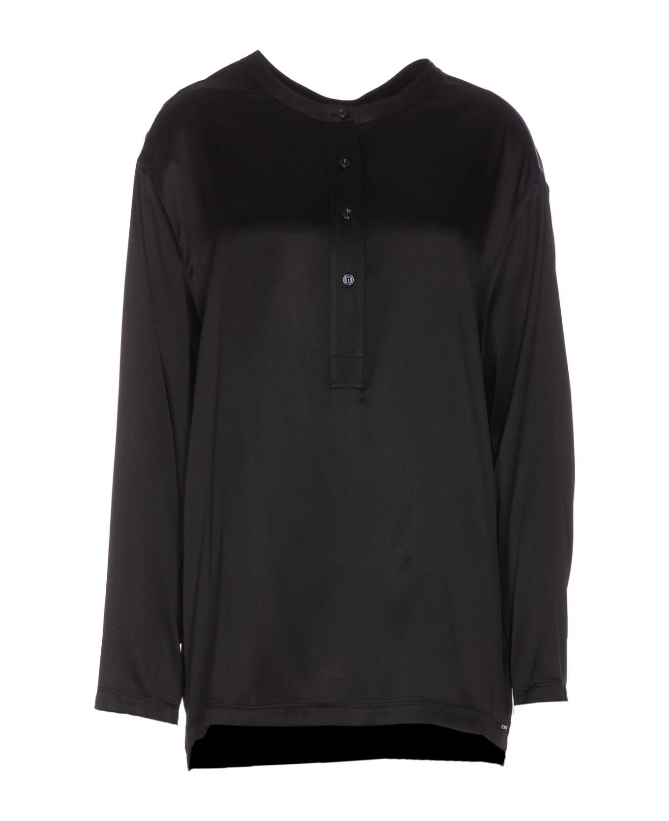 Tom Ford Satin Pajama Shirt - Black ブラウス