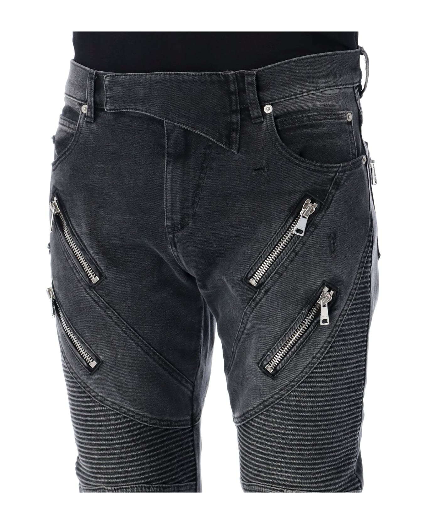 Balmain Destroy Denim Pants - NOIR DELAVE