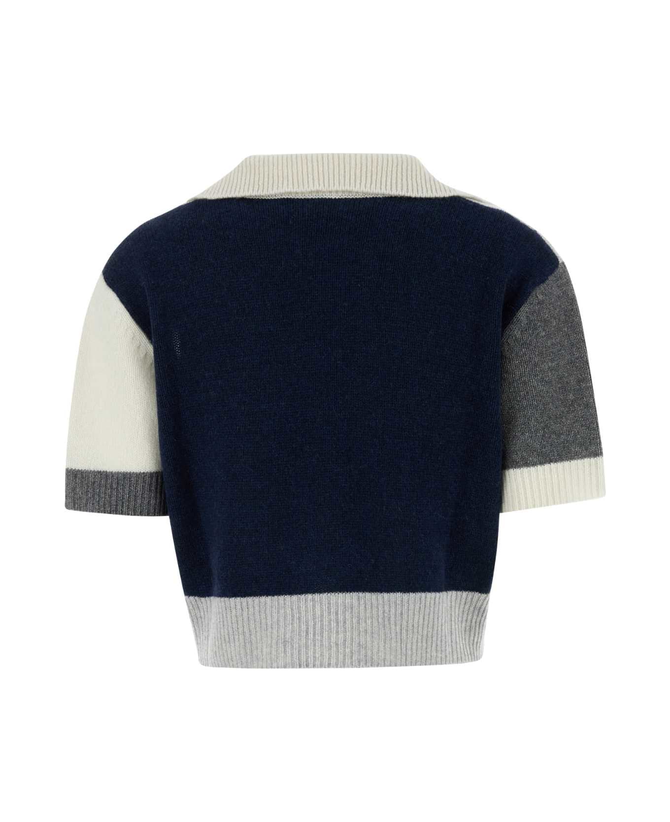Marni Multicolor Cashmere Polo Shirt - SODIUM