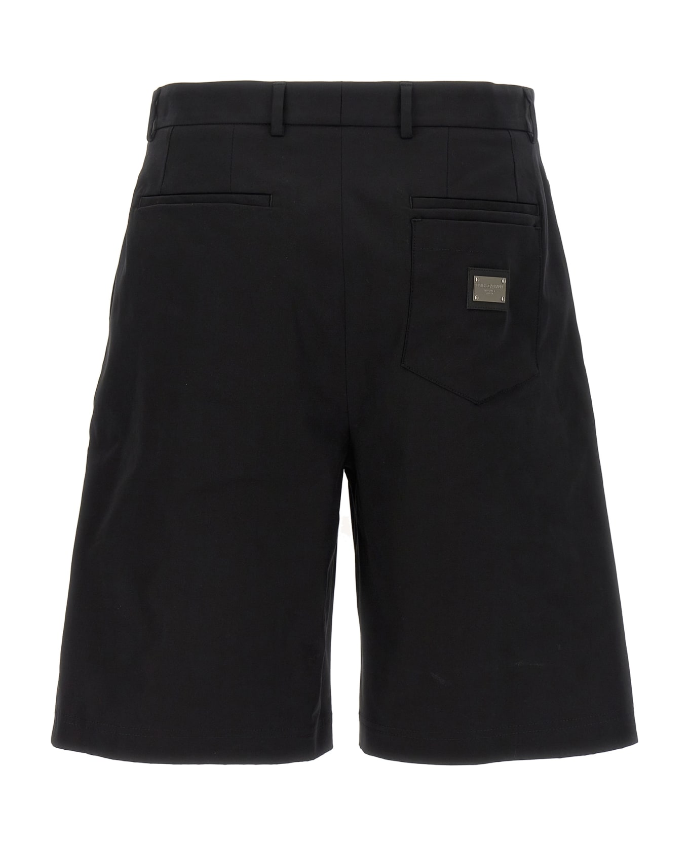 Dolce & Gabbana Logo Plaque Bermuda Shorts - Black