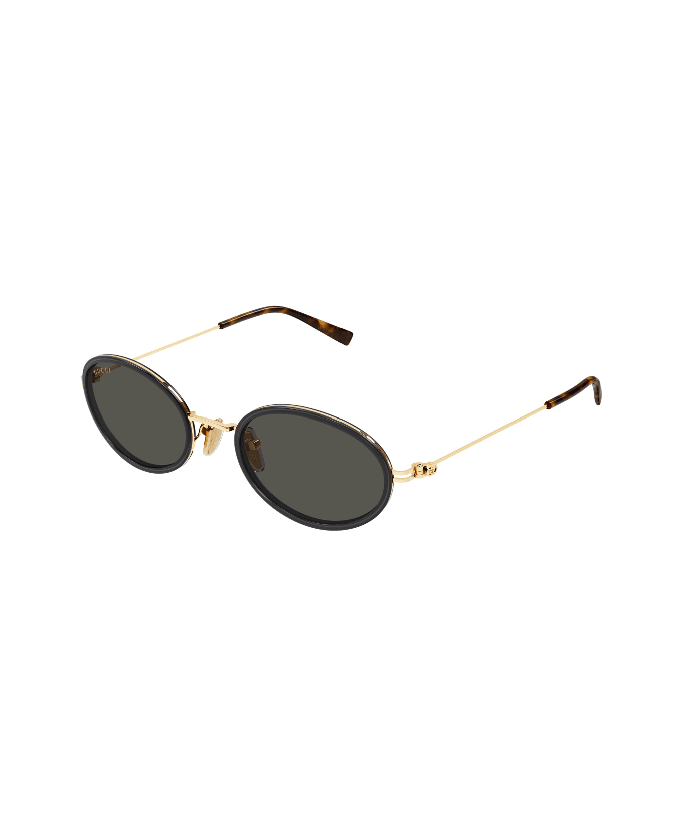Gucci Eyewear Gucci Gg1980s Linea Emblem 001 Grey Gold Grey Sunglasses - Oro
