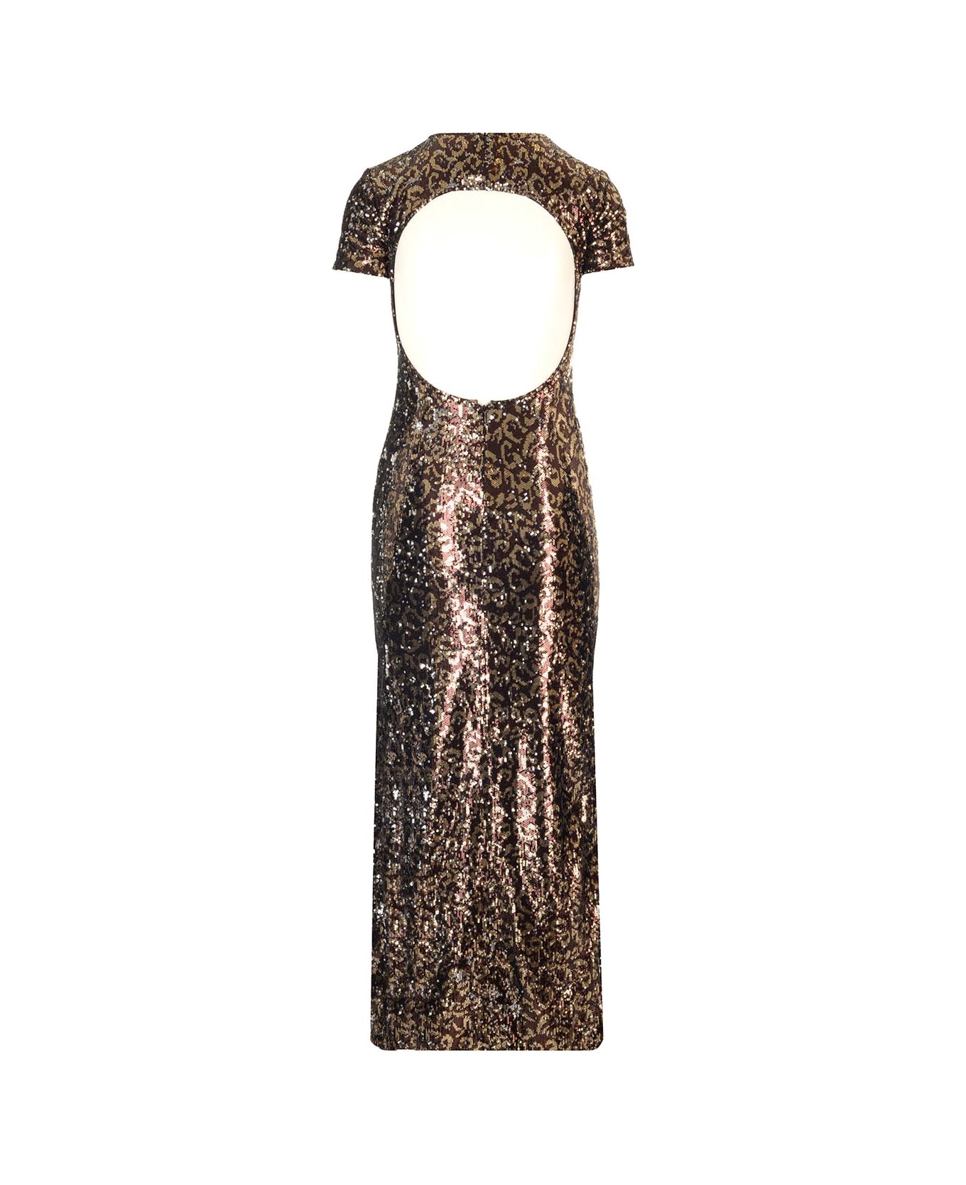 Palm Angels Open Back Sequins Dress - BROWN ワンピース＆ドレス