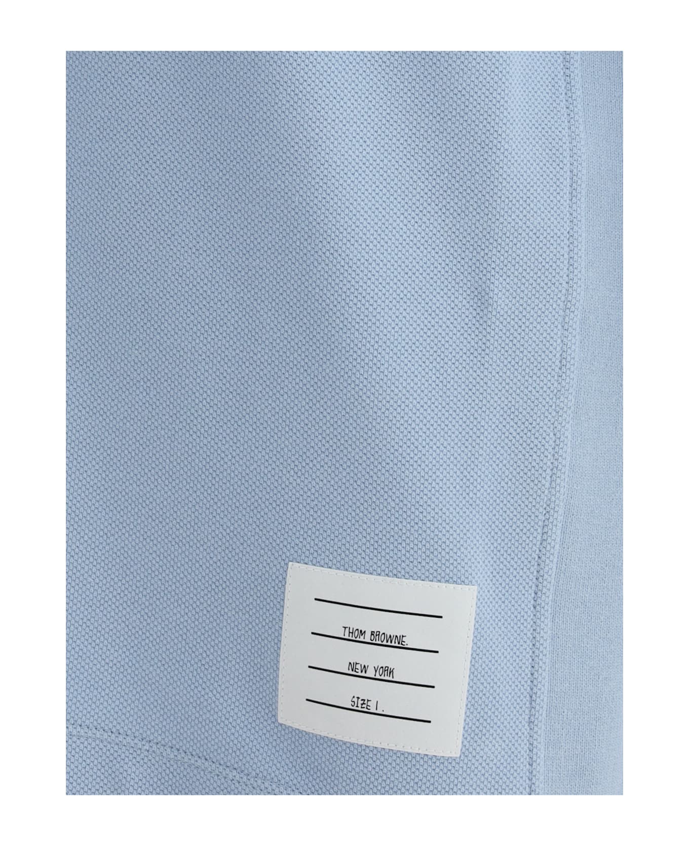 Thom Browne Polo Shirt In Light Blue Cotton - Light Blue
