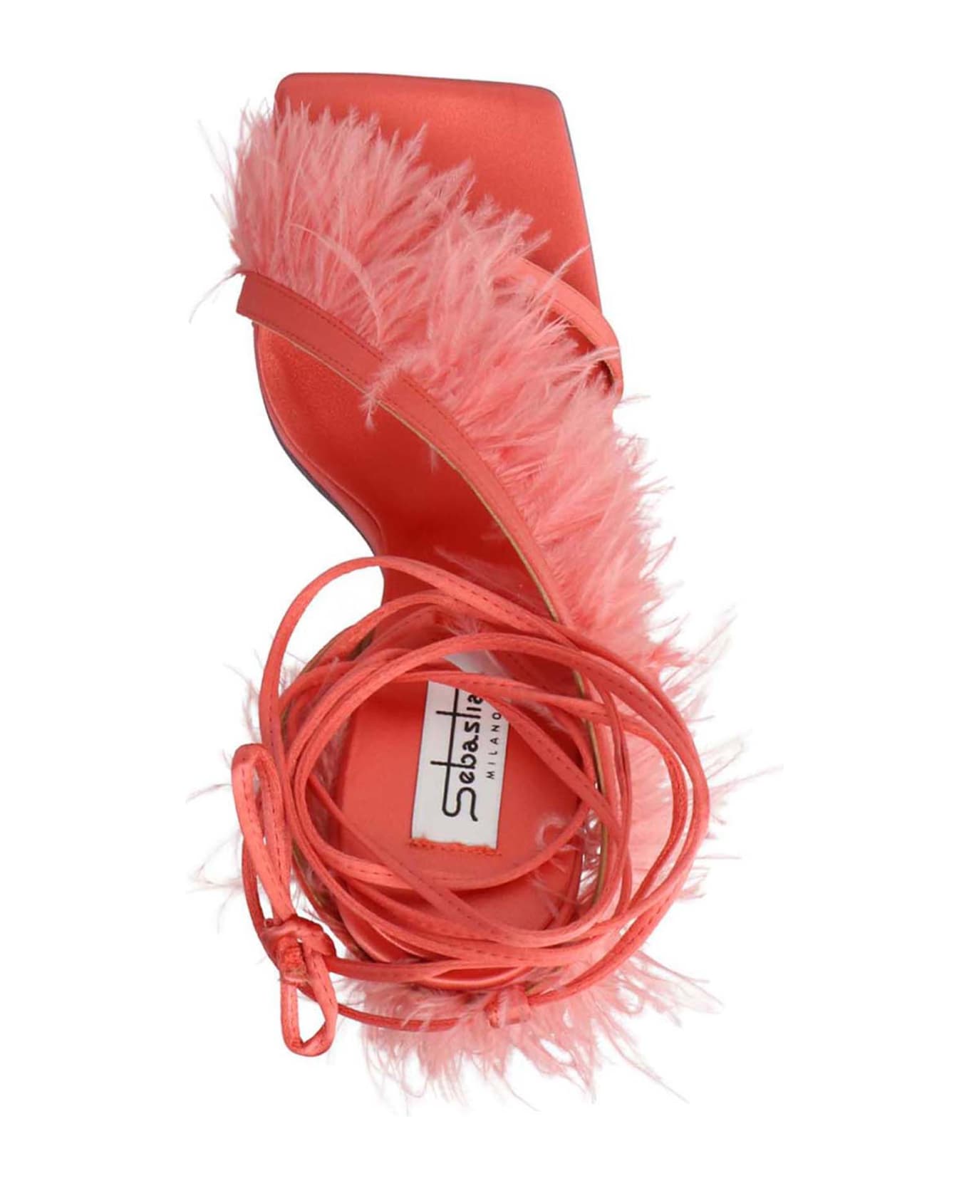 Sebastian Milano 'feather Wrap Sandals - Orange