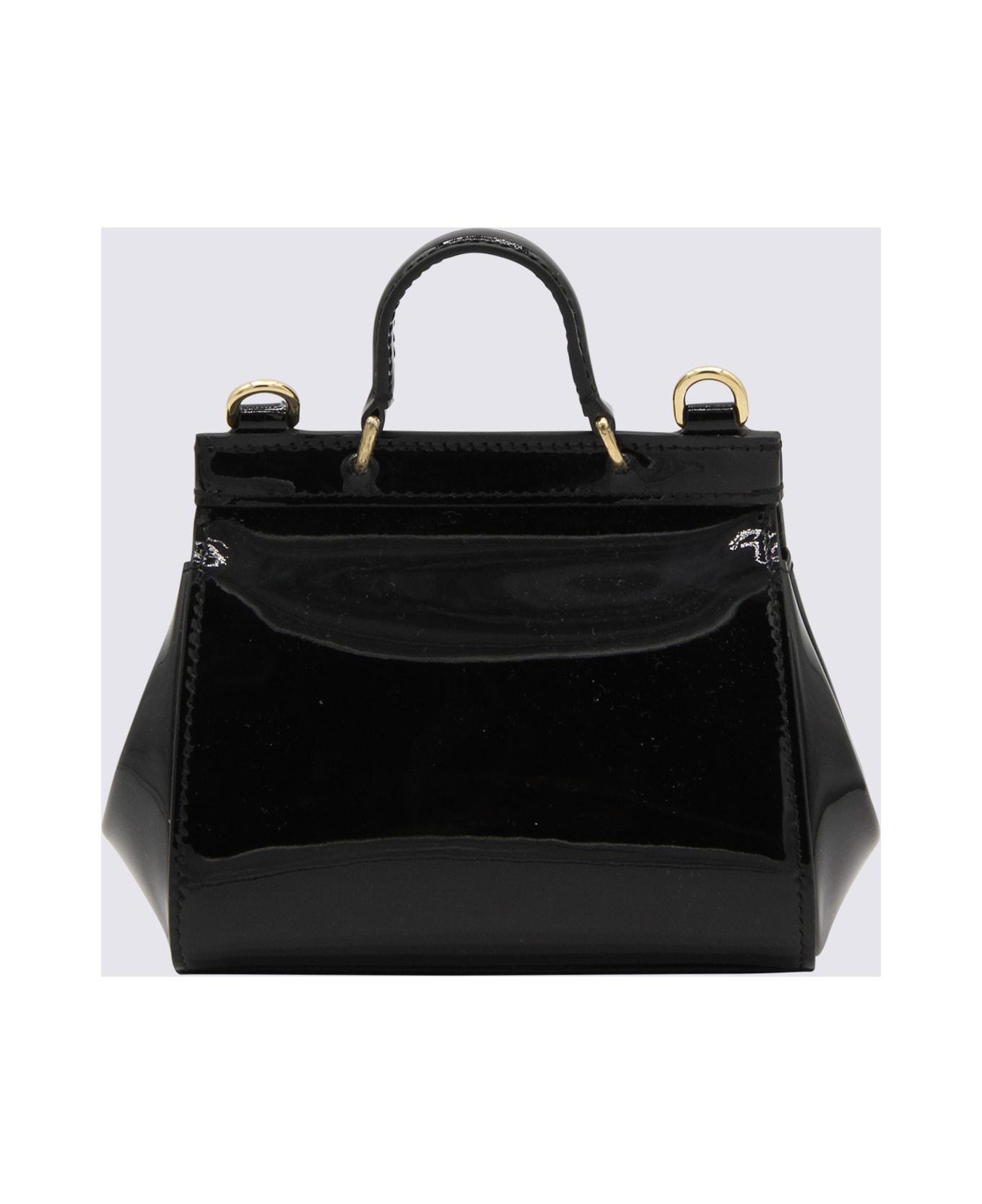 Dolce 
Gabbana Black Leather Sicily Top Handle Bag - Black