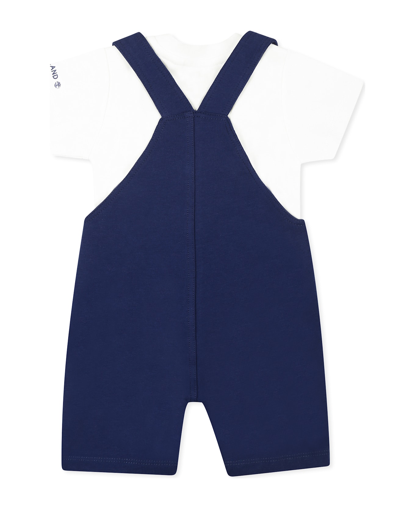 Timberland Blue Dungarees Suit For Baby Boy With Logo - Blue