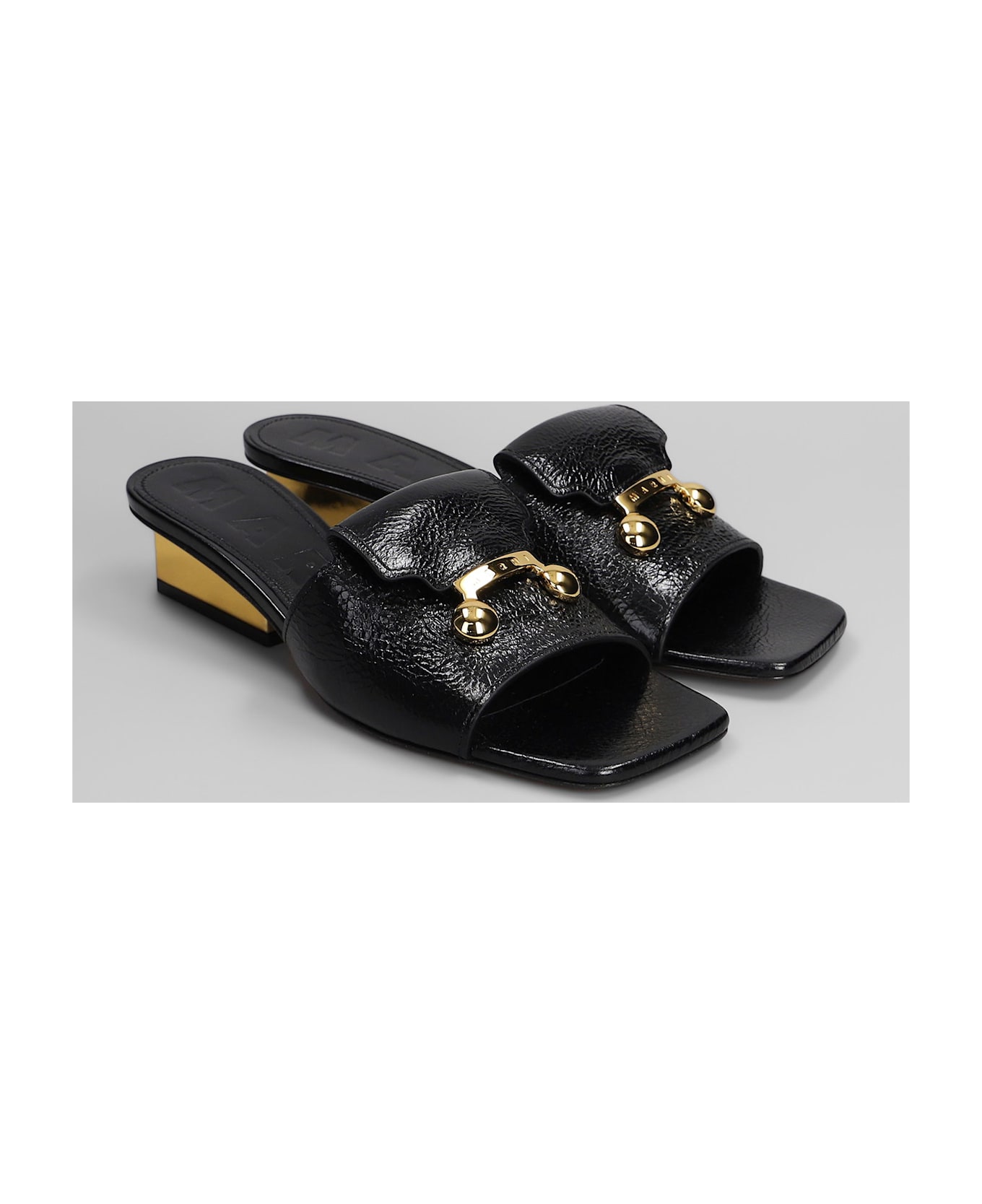 Marni Slipper-mule In Black Leather - black