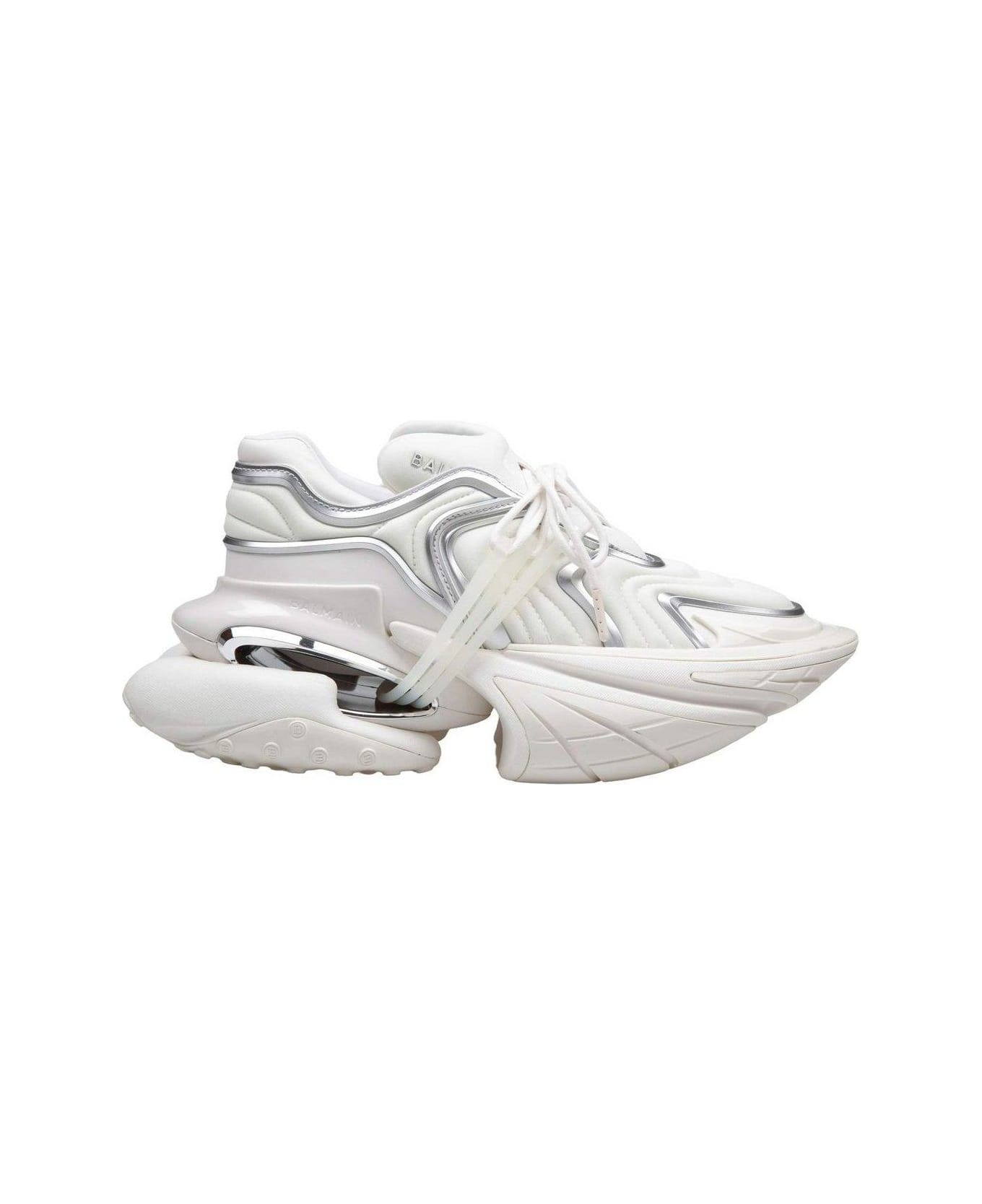 Balmain Unicorn Wave Panelled Sneakers - White