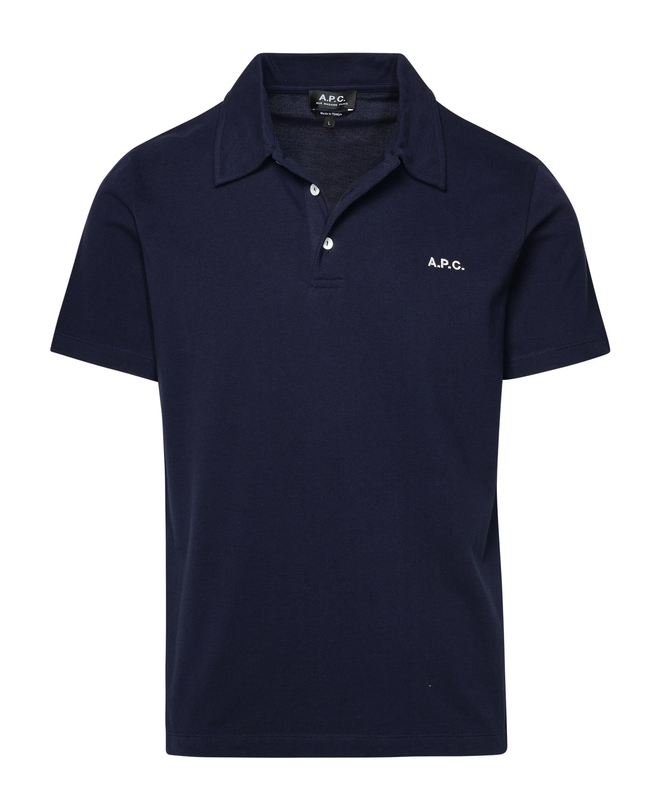A.P.C. Polo Shirt In Blue Cotton - Navy