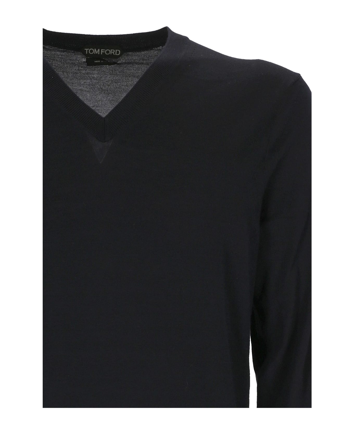 Tom Ford V-neck Knitted Jumper - blue