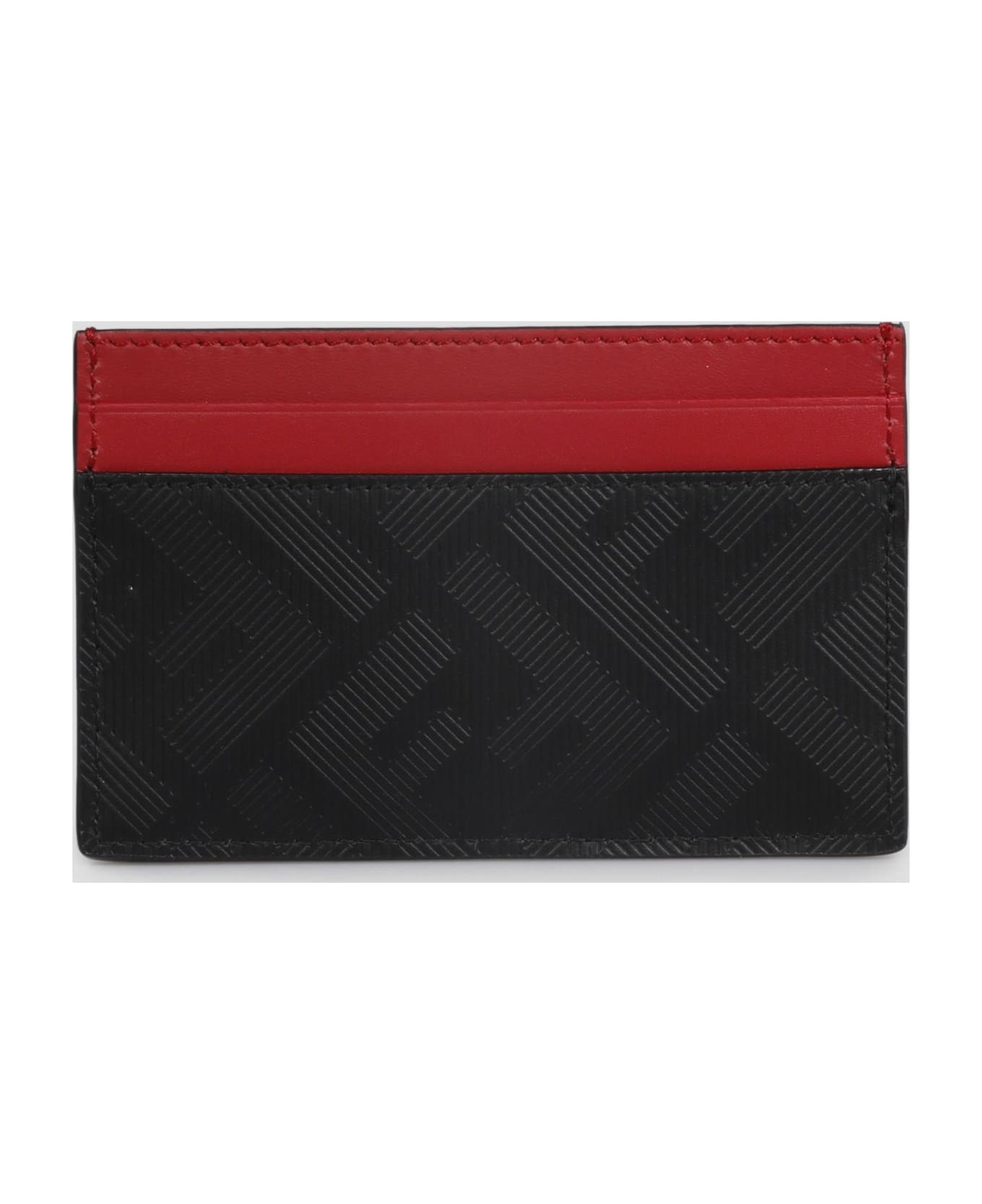 Fendi Two-tone Leather Card Holder - Black