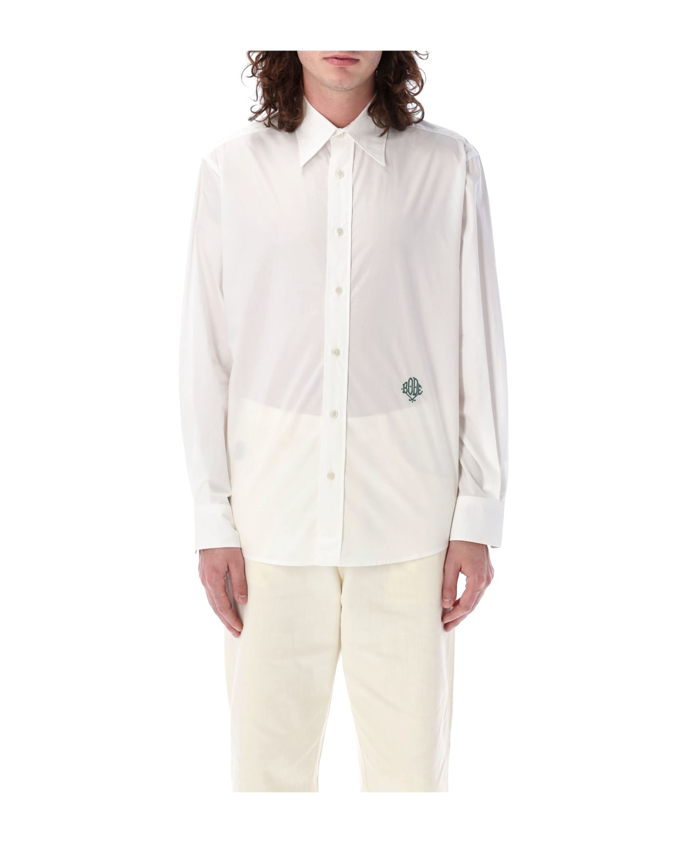 Bode Monogrammed Poplin Shirt - WHITE シャツ