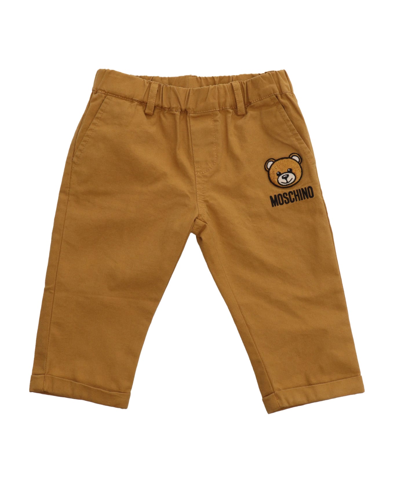 Moschino Brown Trousers With Logo - BROWN