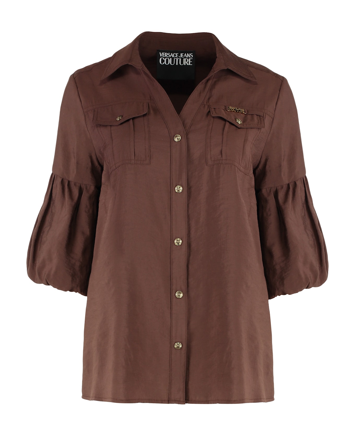 Versace Jeans Couture Shirt With Logo - brown