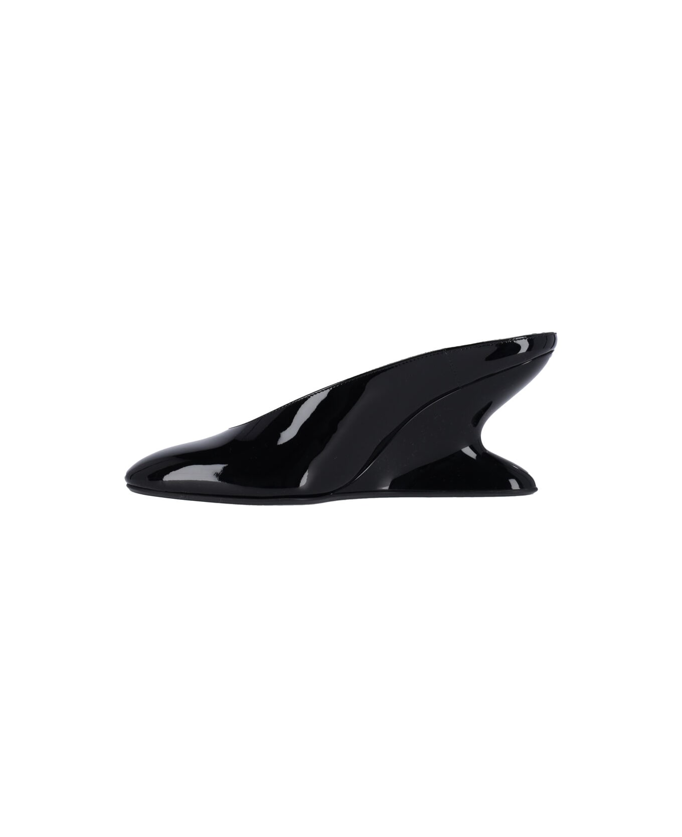 Alaia Mules With Curved Wedges - Black  