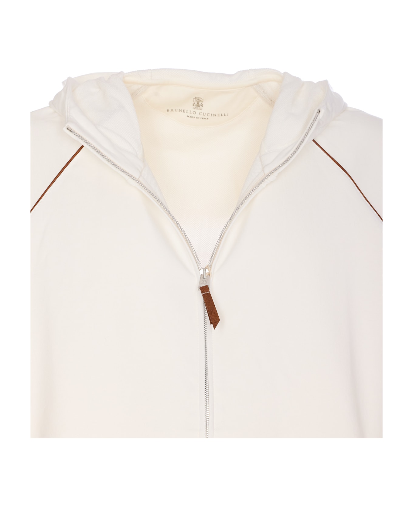 Brunello Cucinelli Zipped Sweatshirt - White ニットウェア