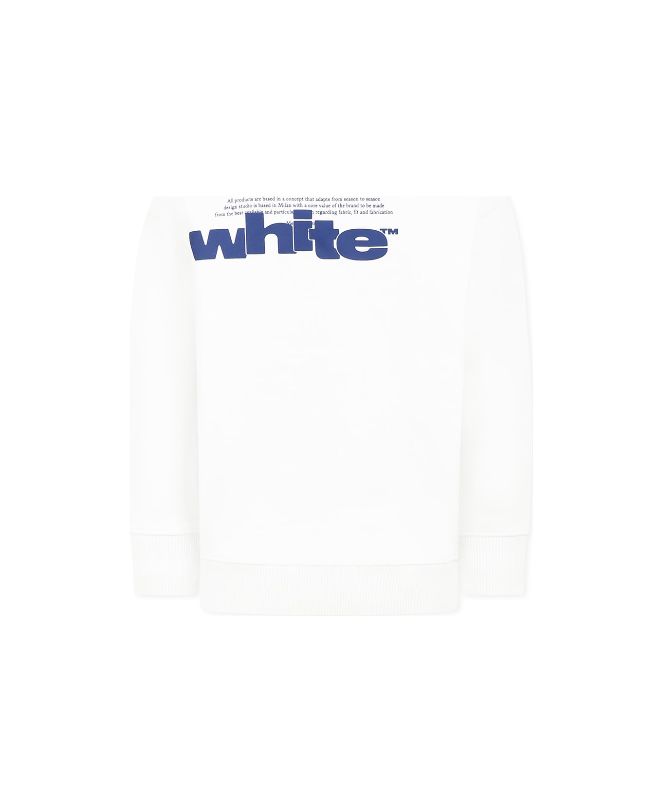 Off-White White Sweatshirt For Boy With Logo - White Black