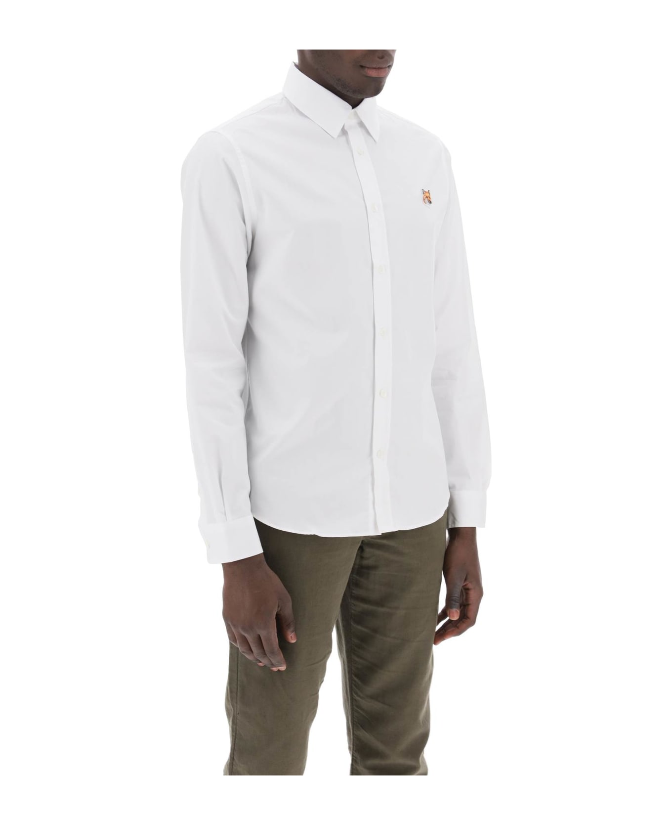 Maison Kitsuné Fox Head Poplin Shirt - WHITE (White) シャツ