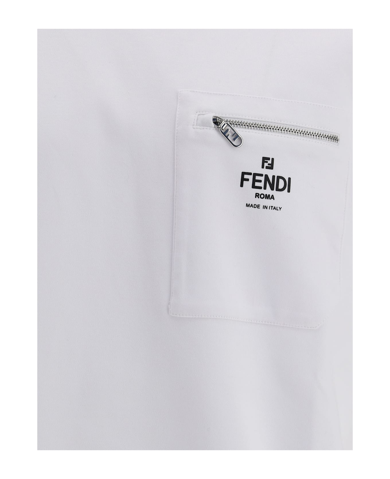 Fendi T-shirt With Pocket - WHITE