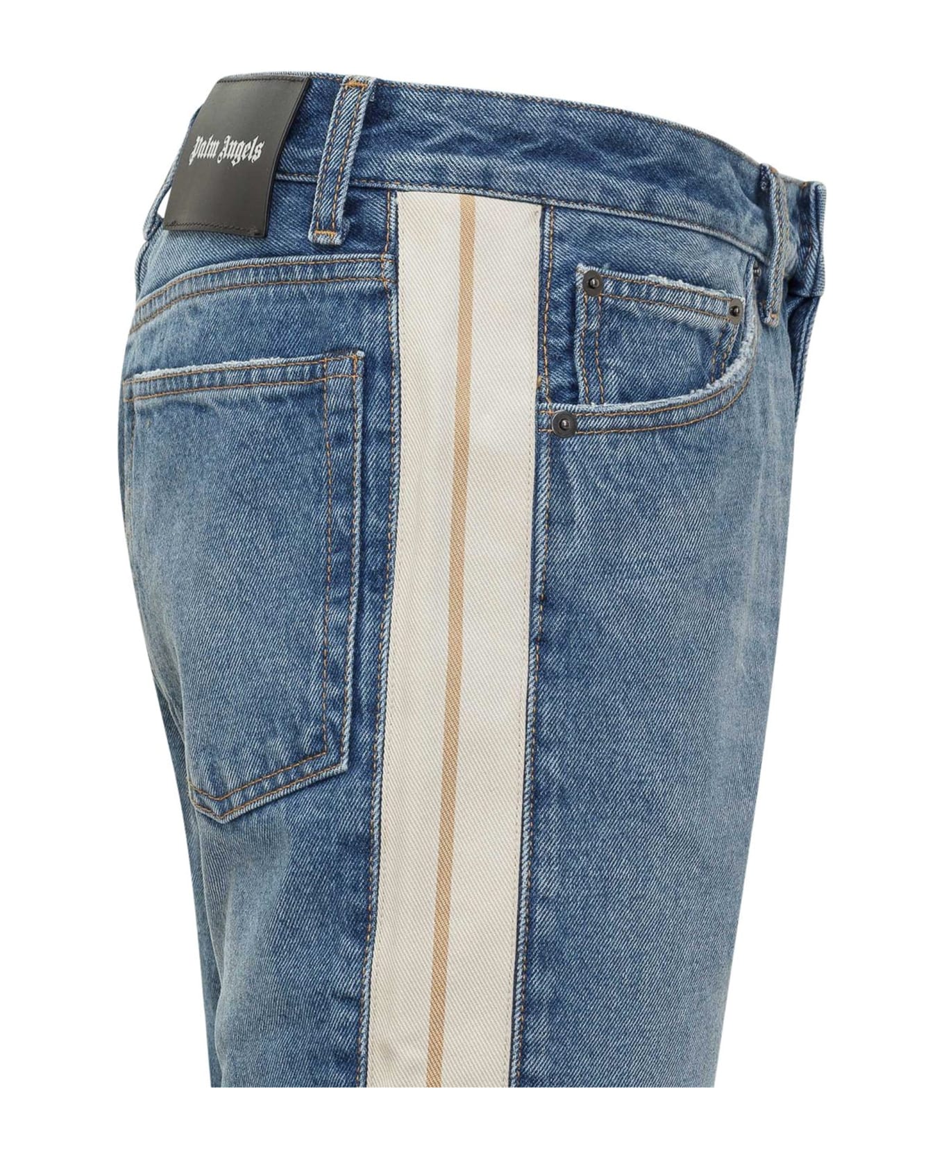 Palm Angels Jeans With Side Band - Blue デニム