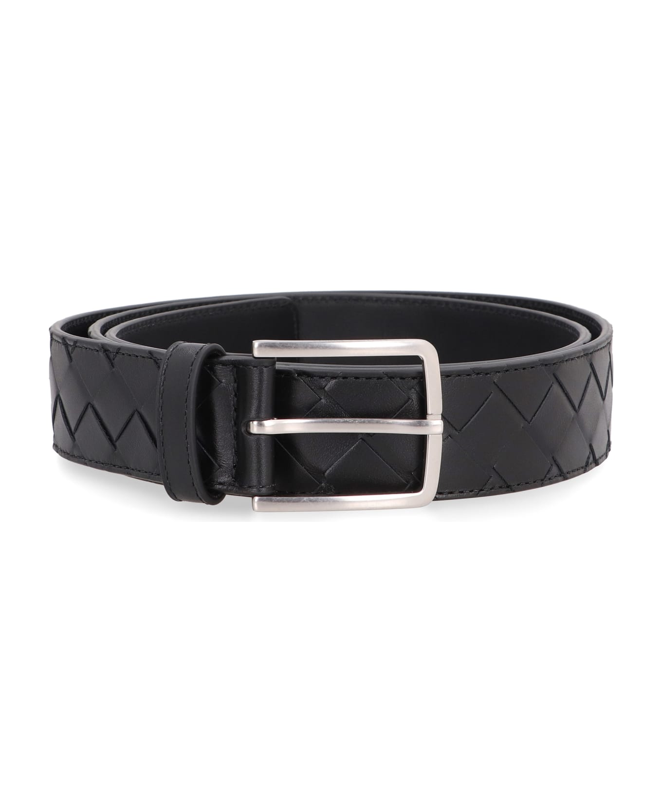Bottega Veneta Intrecciato Belt - BLACK