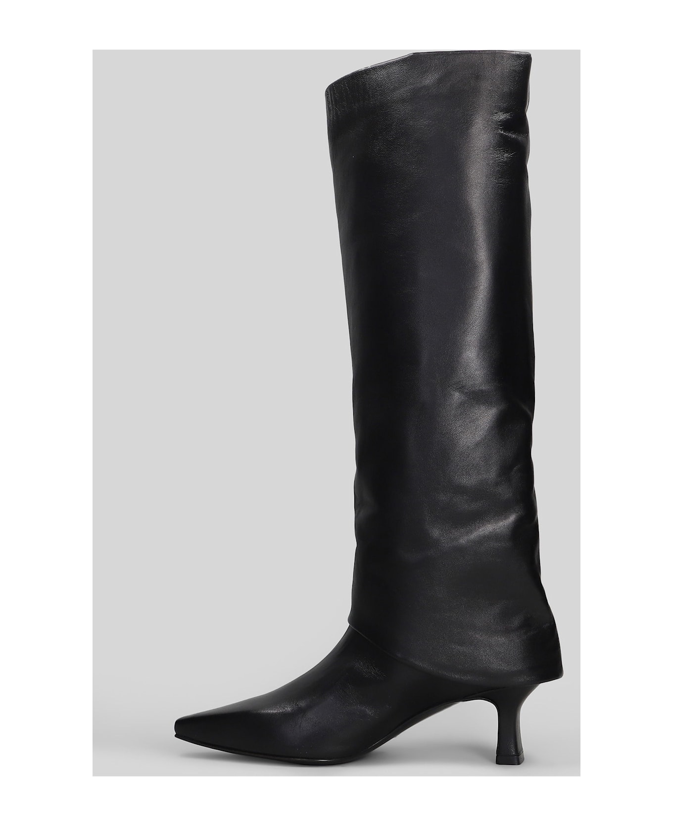 The Seller High Heels Boots In Black Leather - black