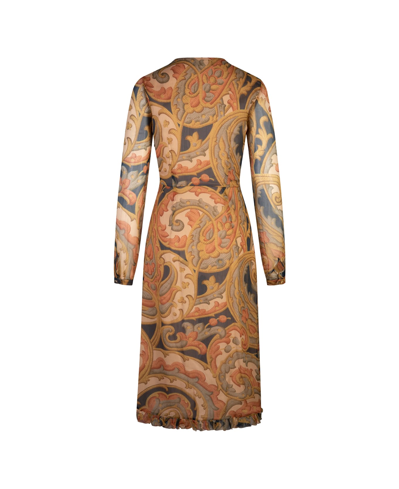 Etro Printed Silk Midi Dress - Blue