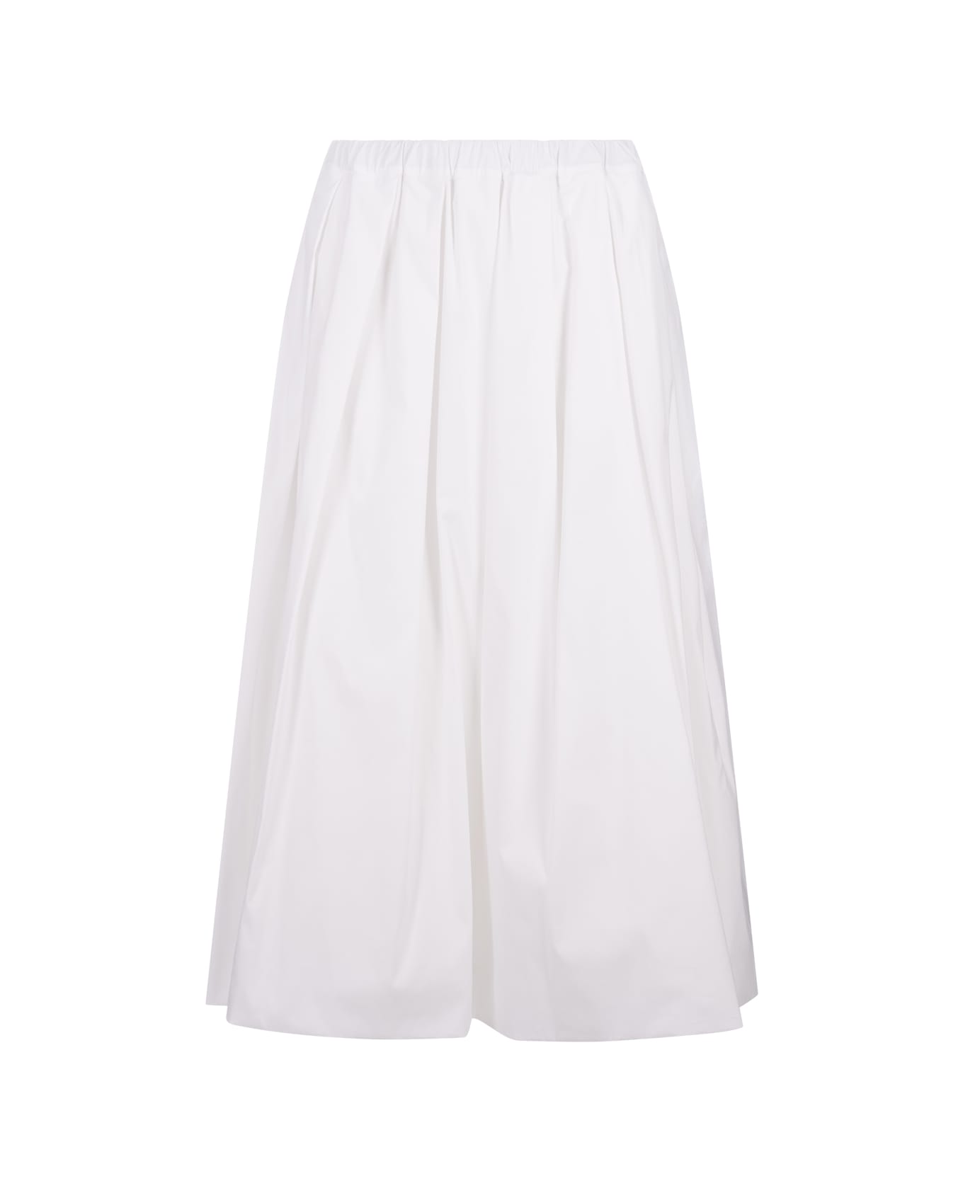 Fabiana Filippi White Poplin Midi Skirt - White
