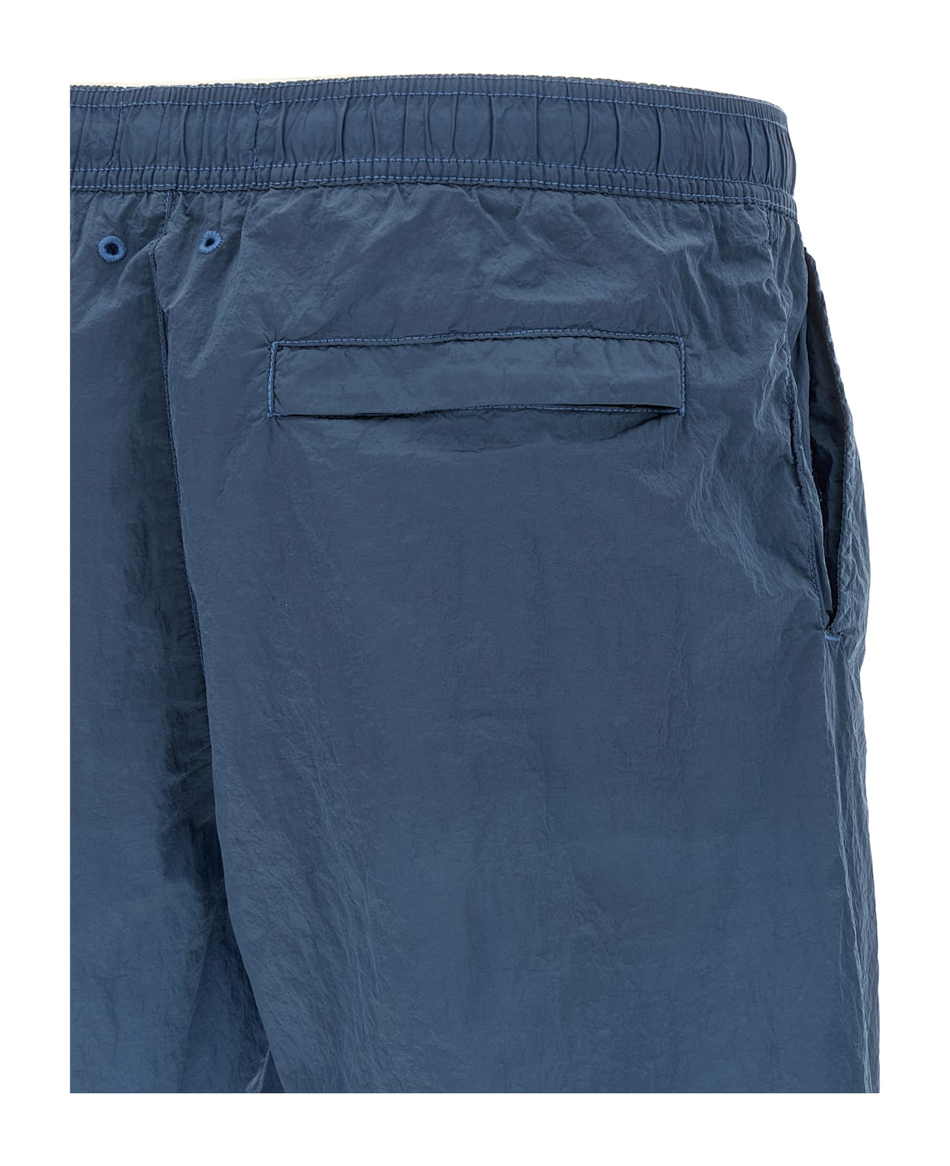 Stone Island Logo Patch Swim Shorts - Blue