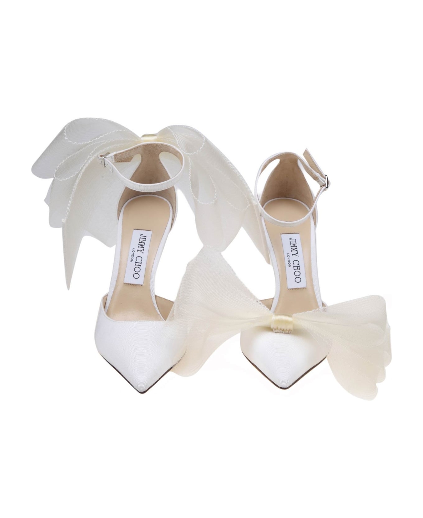 Jimmy Choo Pump Averly In Fabric With Bow - Milk ハイヒール