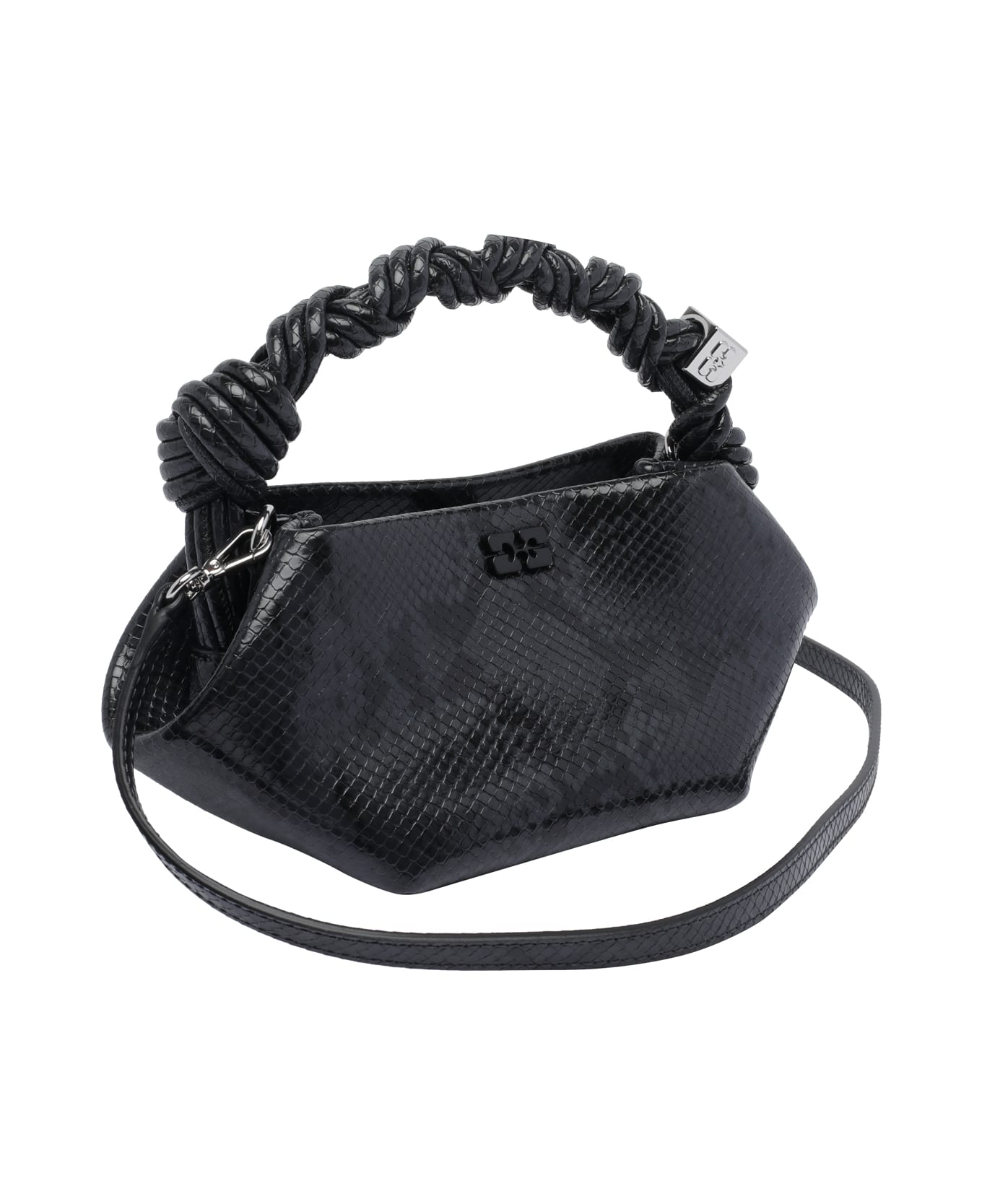 Ganni Mini Ganni Bou Snake Handbag - Black