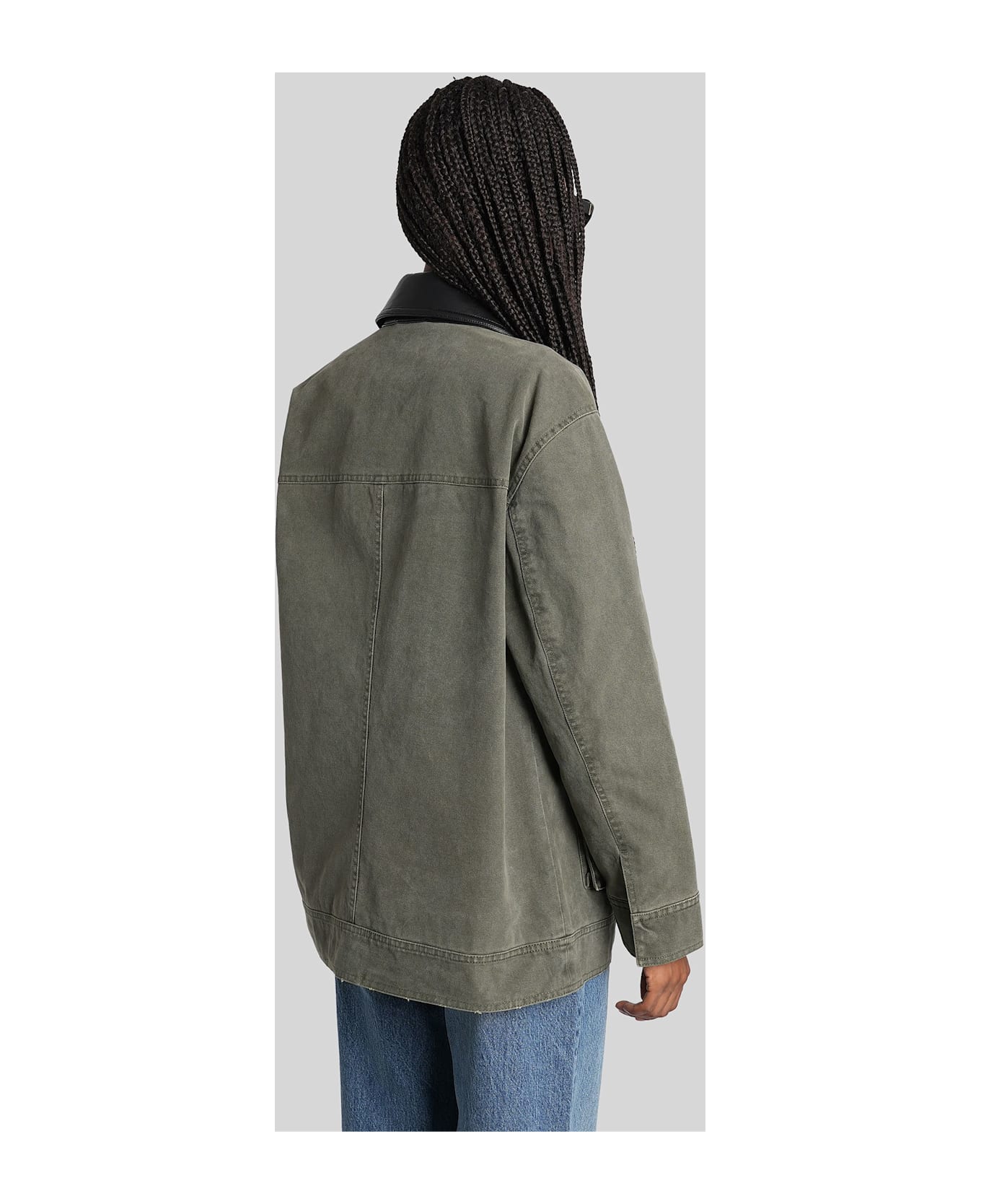Anine Bing Sean Denim Jackets In Green Cotton - green