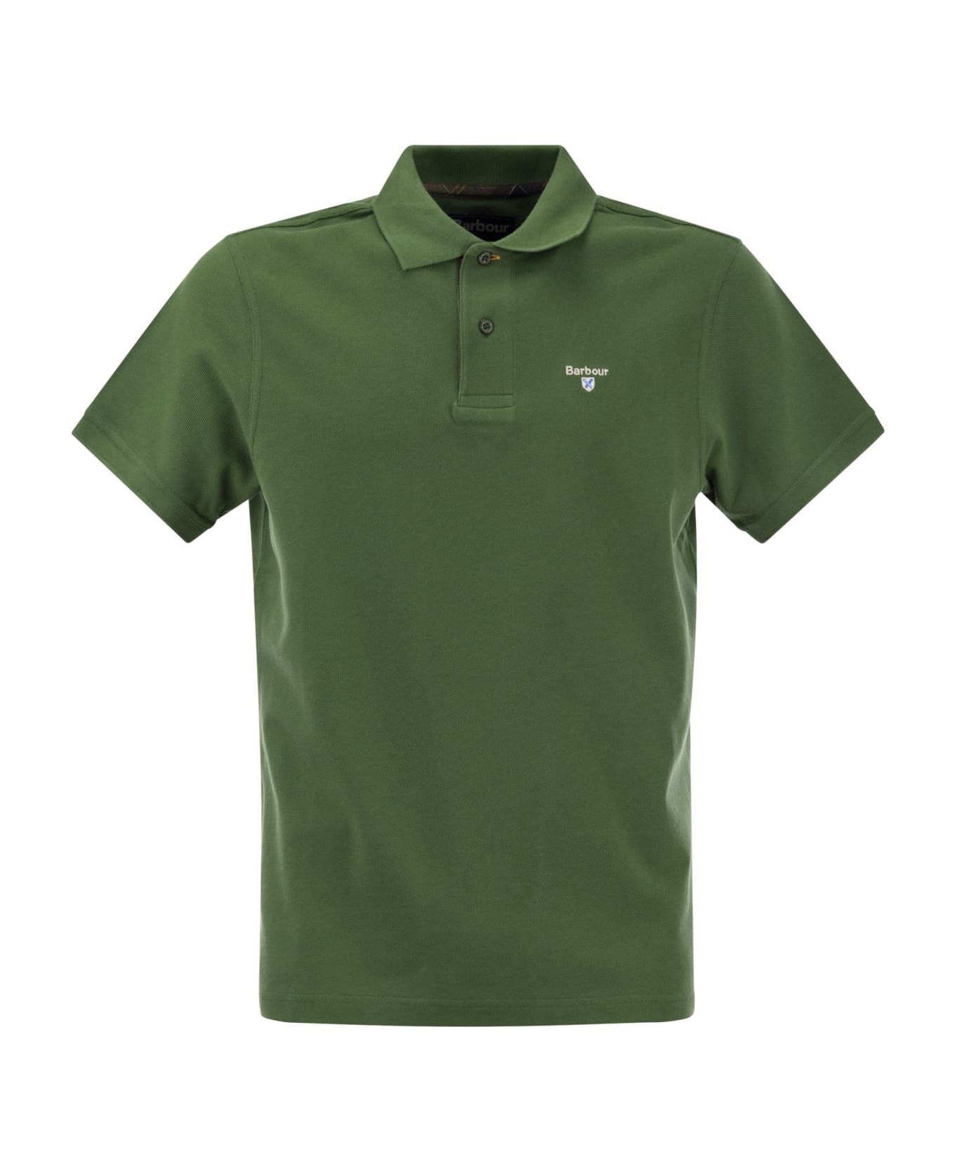 Barbour Tartan Pique Polo Shirt - Green