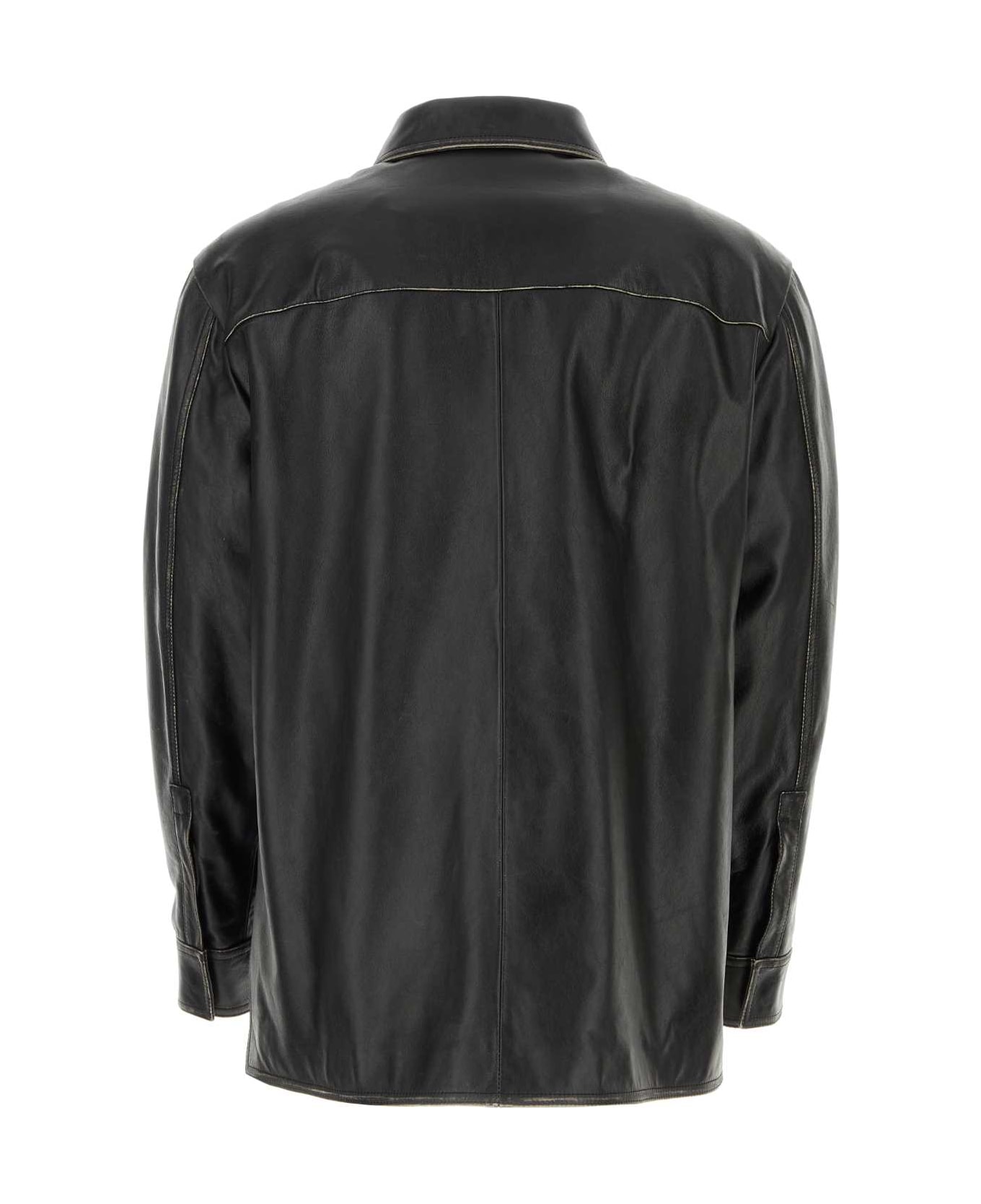 Loewe Black Nappa Leather Shirt - BLACK