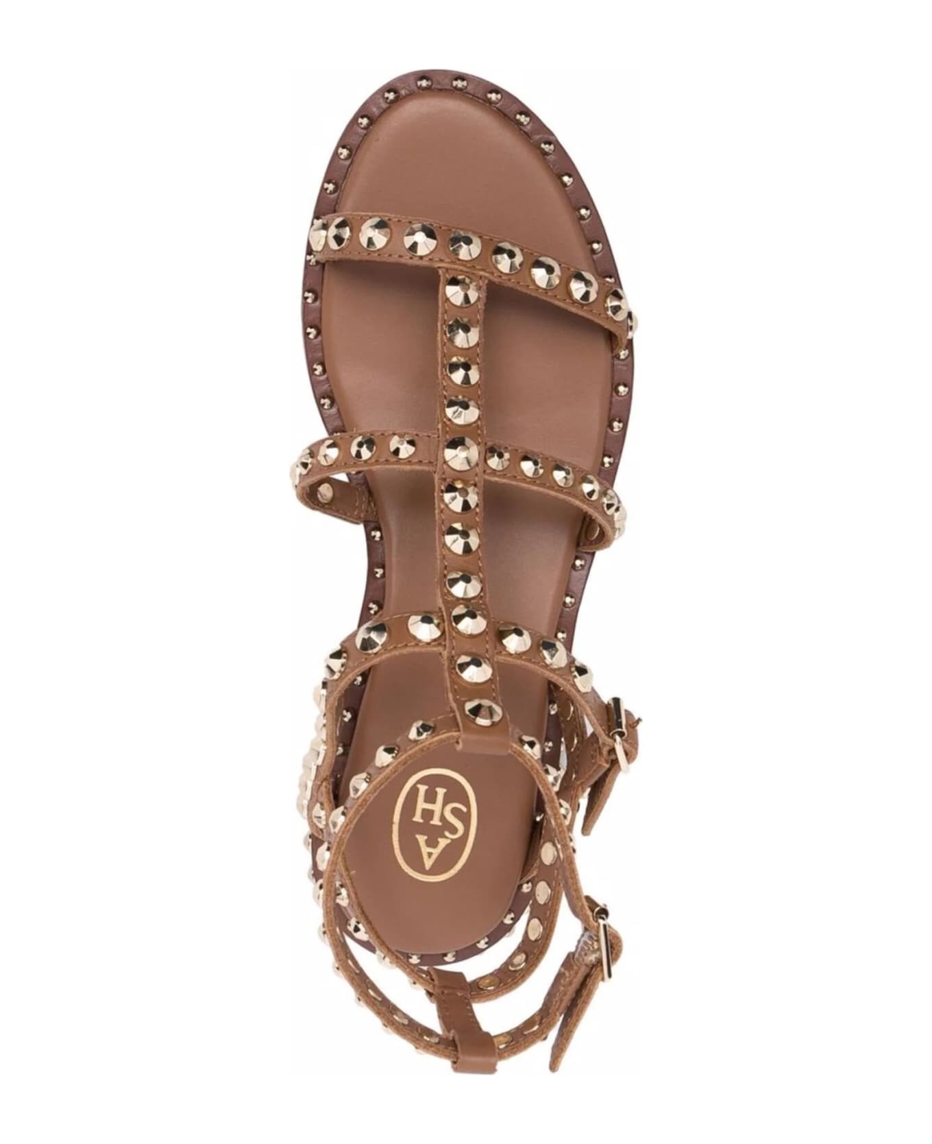 Ash Brown Leather Precious Sandals - Brown