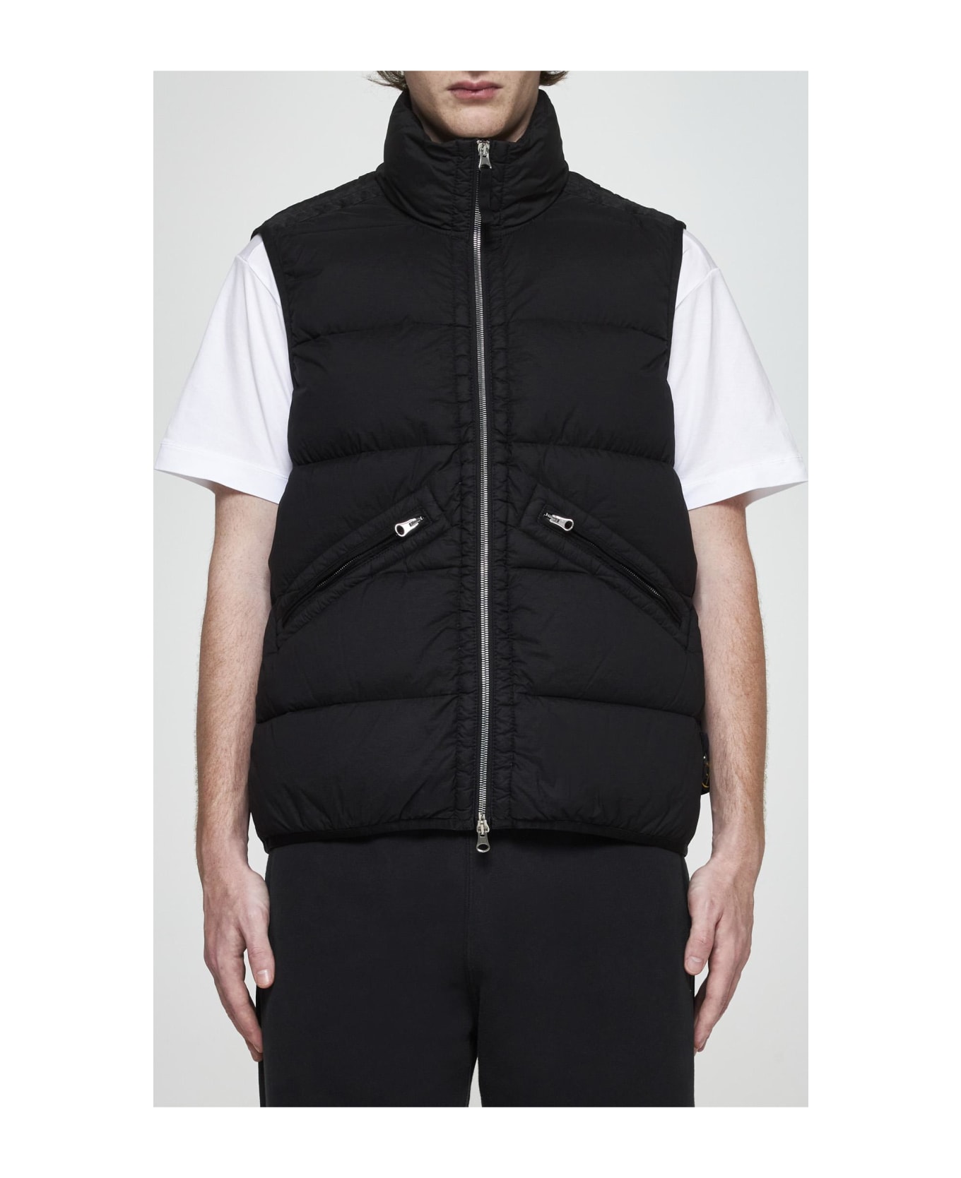 Stone Island Quilted Nylon Down Vest - Black