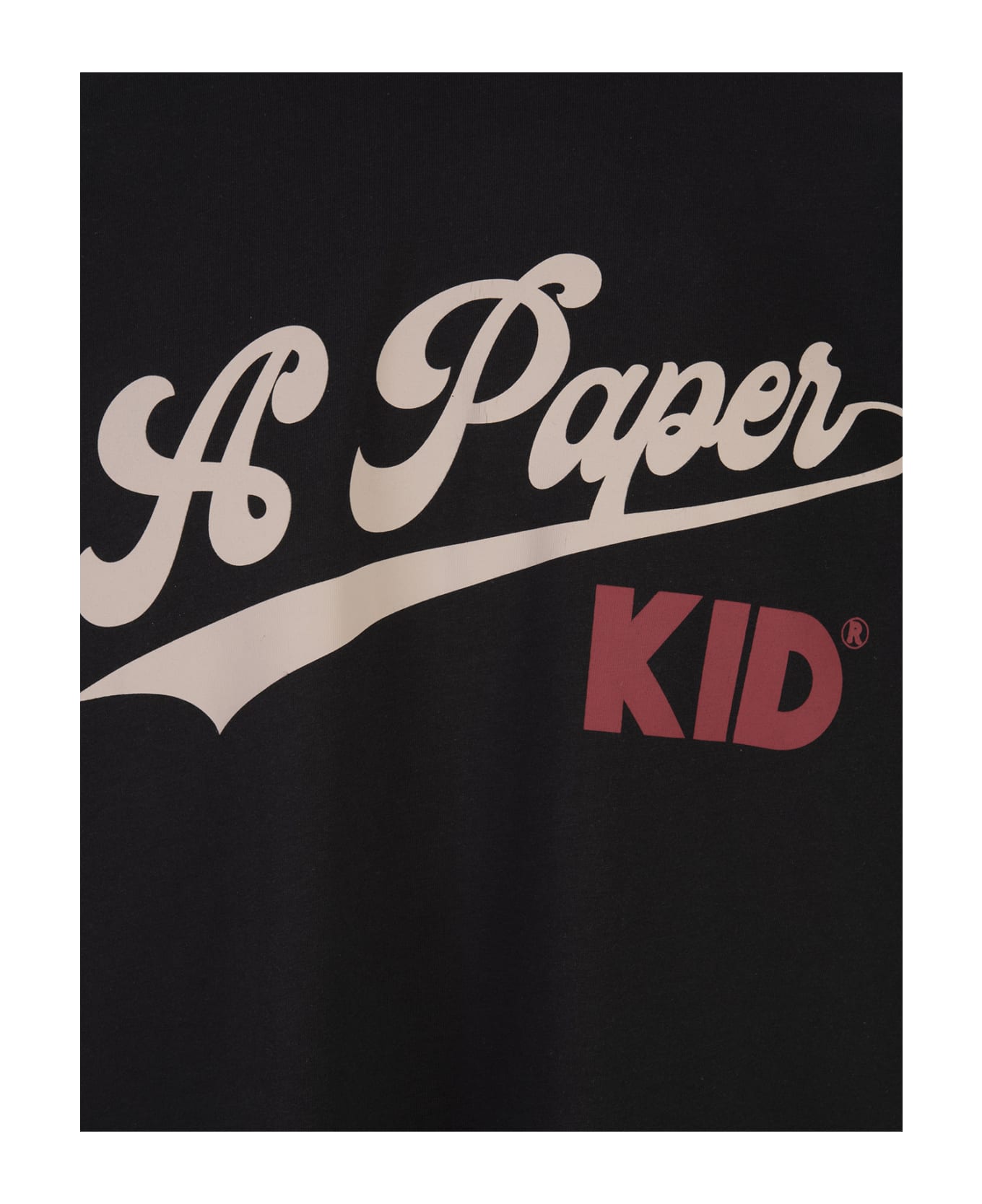 A Paper Kid Black T-shirt With Graphic Print - Nero