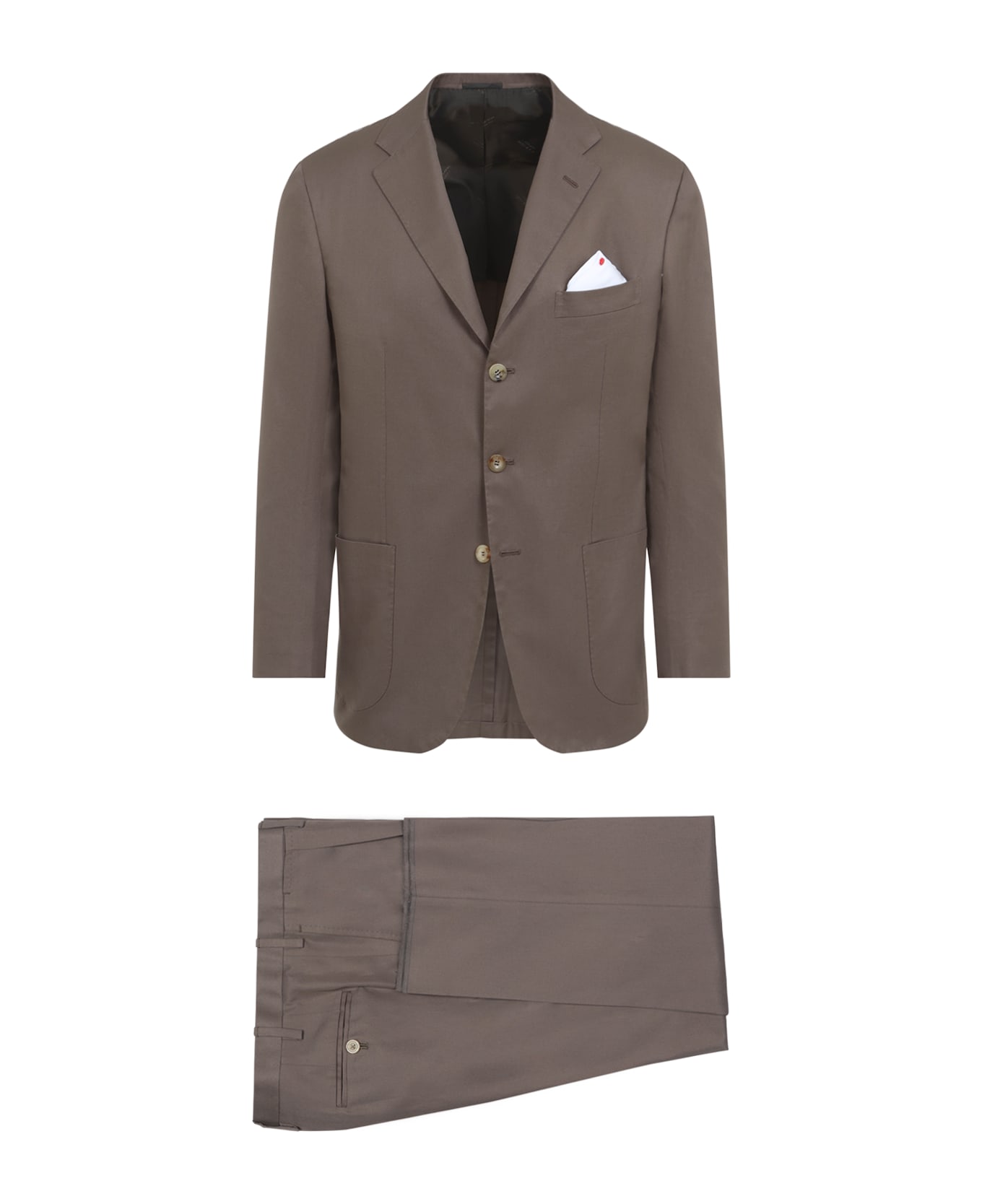Kiton Cotton Suit - Fango
