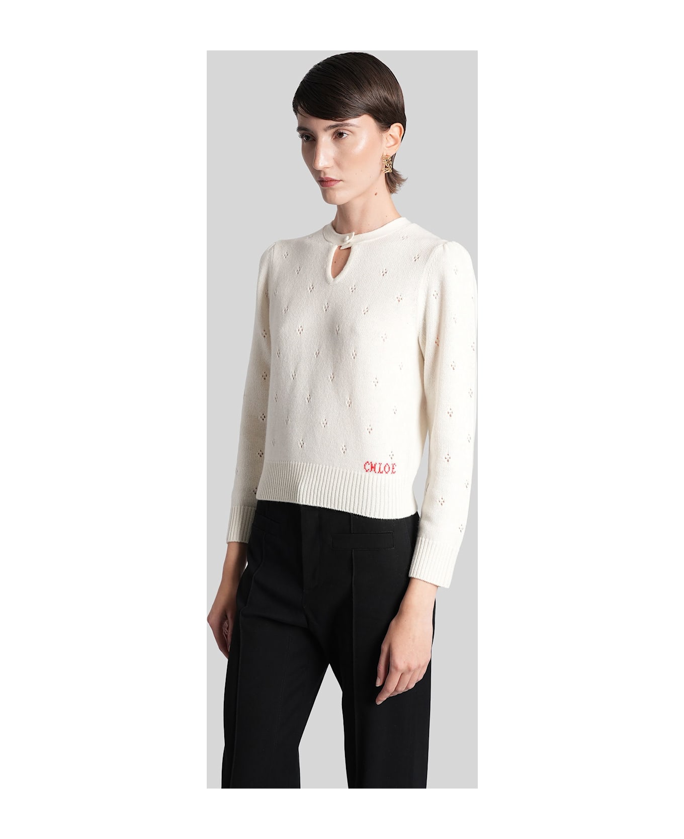 Chloé Knitwear In Beige Wool - beige