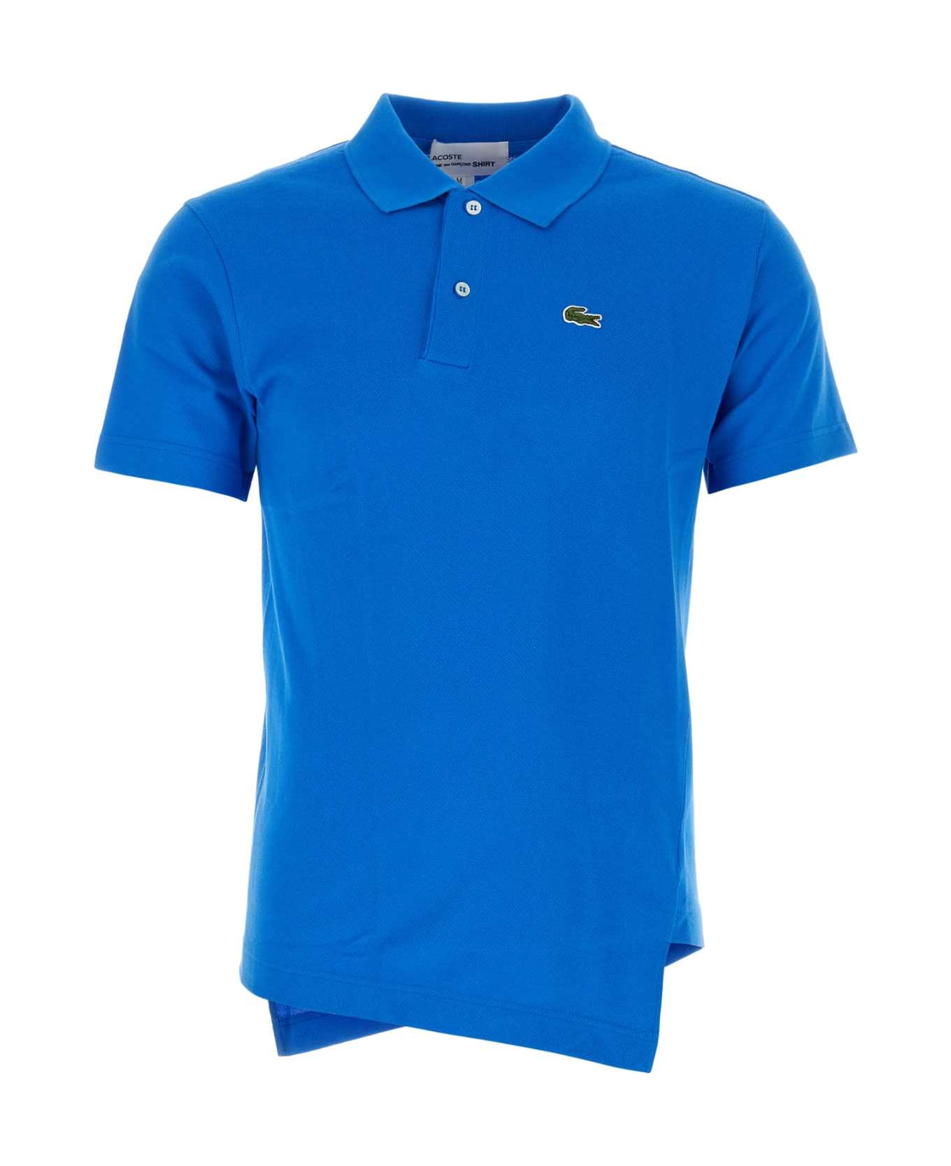 Comme des Garçons Shirt Cerulean Blue Piquet Comme Des Garã§ons Shirt X Lacoste Polo Shirt - BLUE ポロシャツ