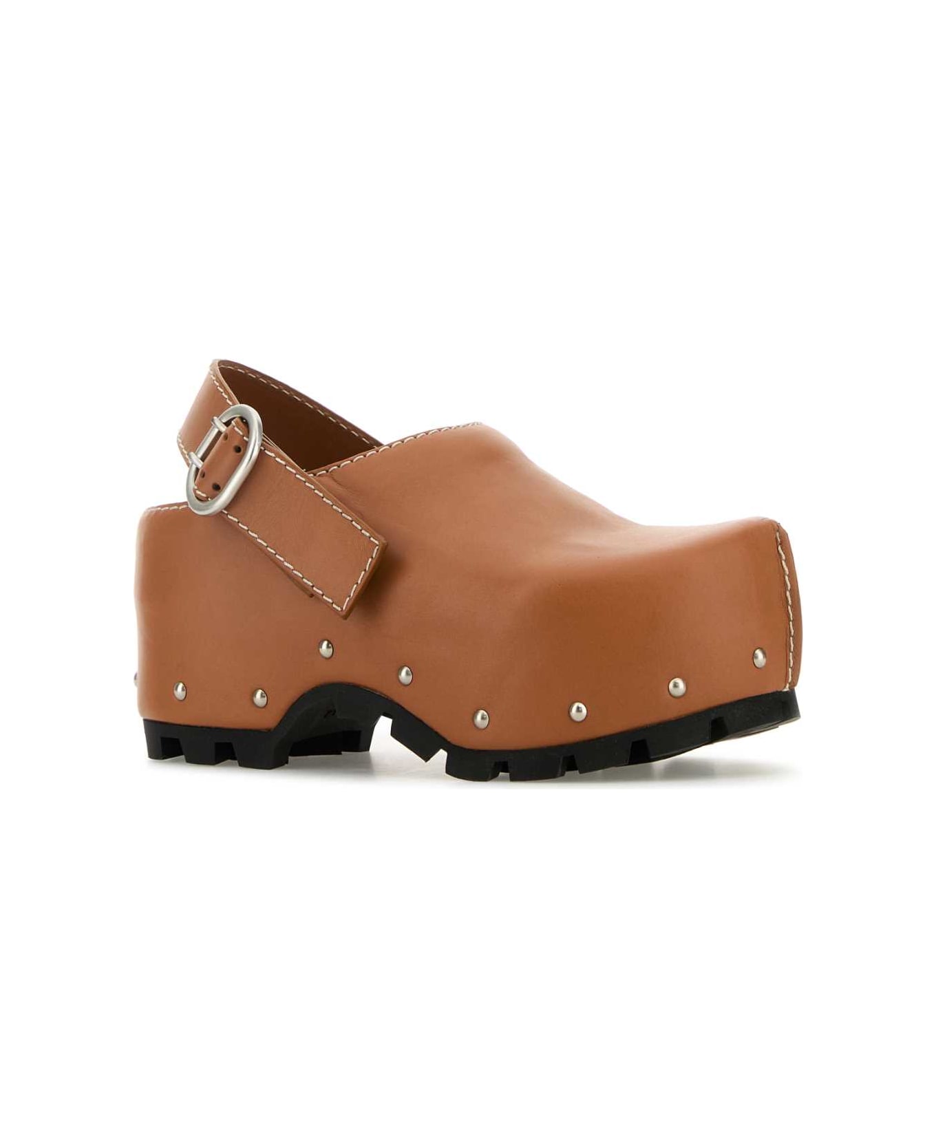 Jil Sander Caramel Leather Clogs - 225
