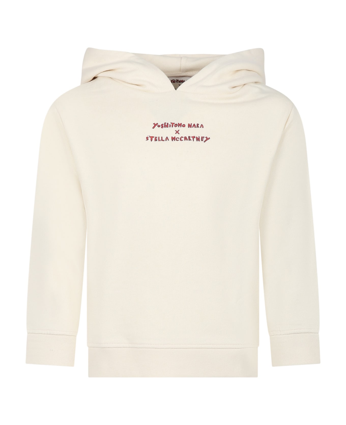 Stella McCartney Kids Ivory Sweatshirt For Girl With Logo And Print - Ivory ニットウェア＆スウェットシャツ