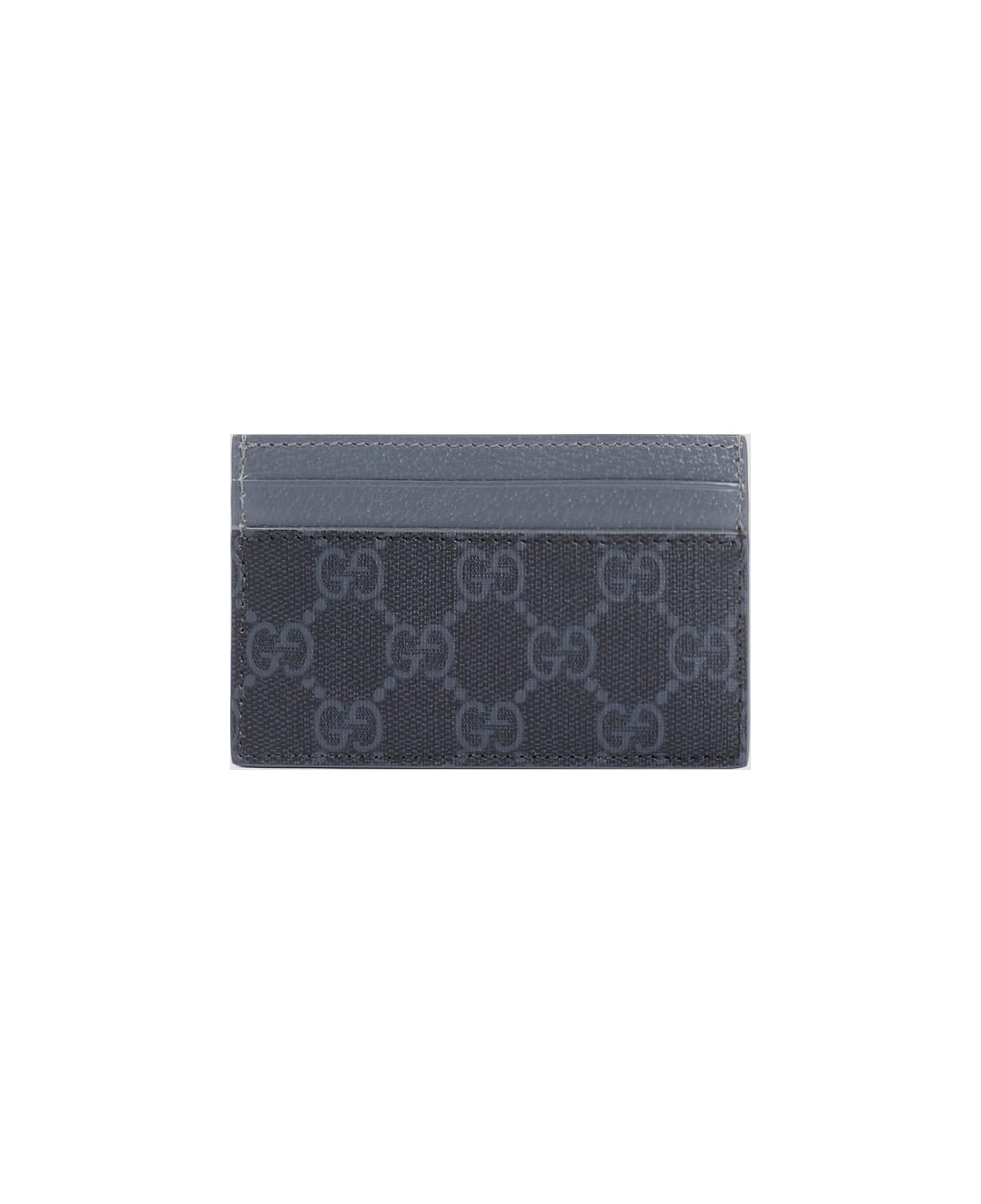 Gucci Logo Card Holder - Black Steel Steel