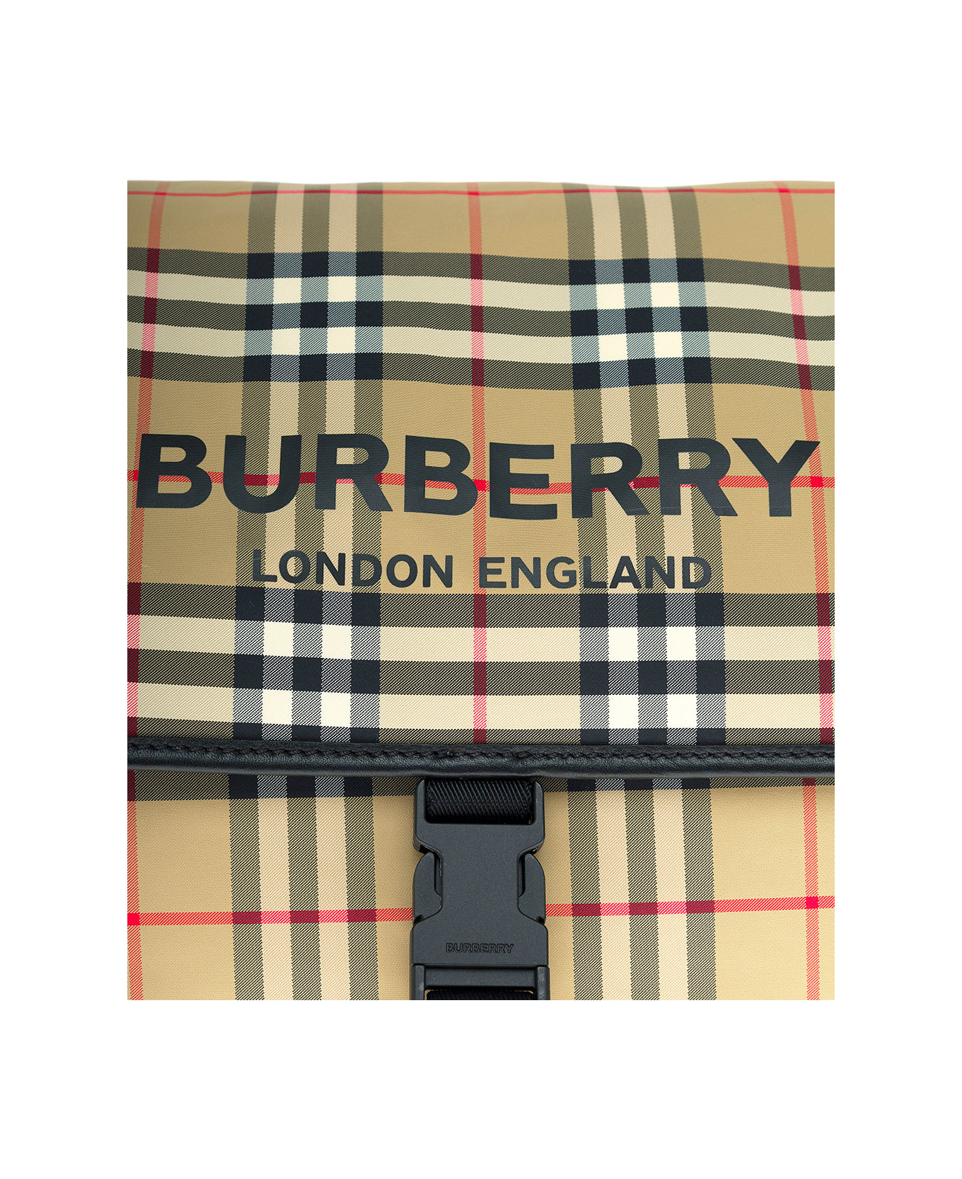 Burberry Kids Vintage Check Nylon Crossbody Bag With Logo Print - Beige