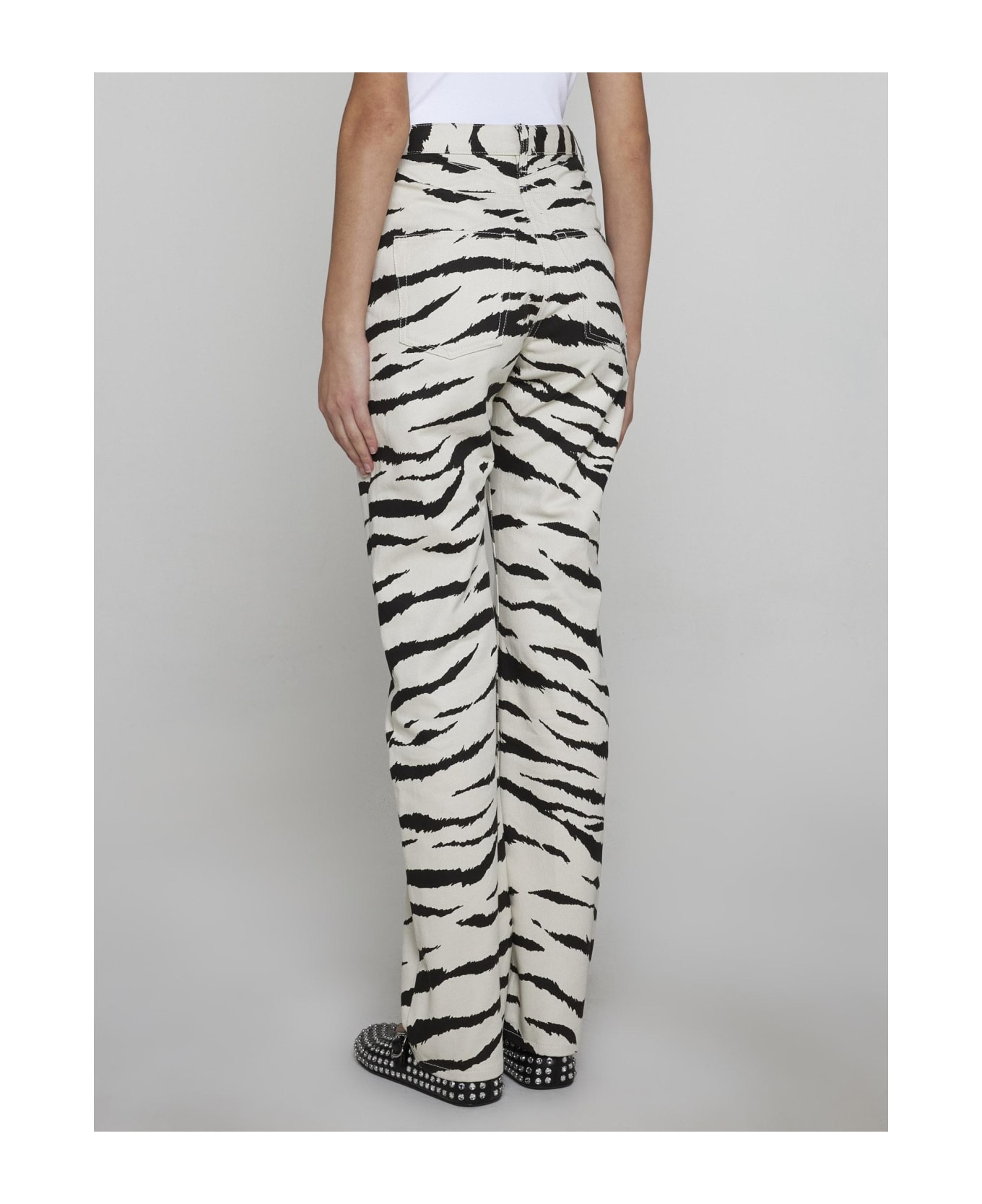 Alaia Zebra Print Jeans - Beige