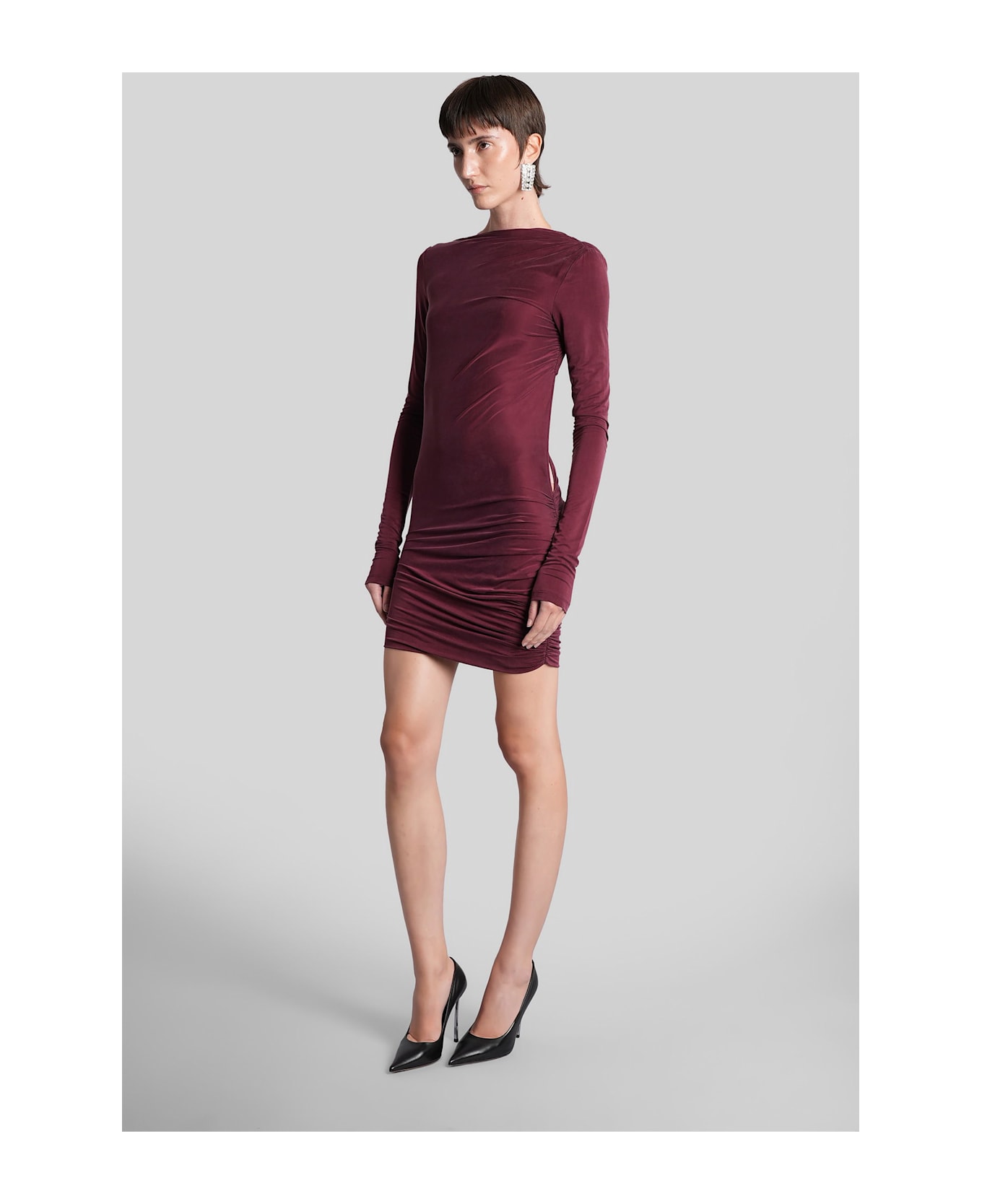 The Andamane Sophie Mini Mini Dress In Bordeaux Polyamide Polyester - bordeaux
