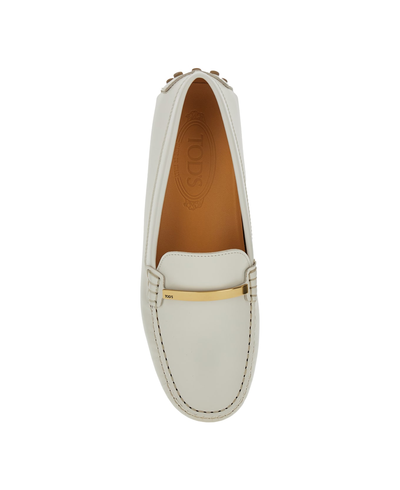 Tod's Loafers With Logo Plaque - White